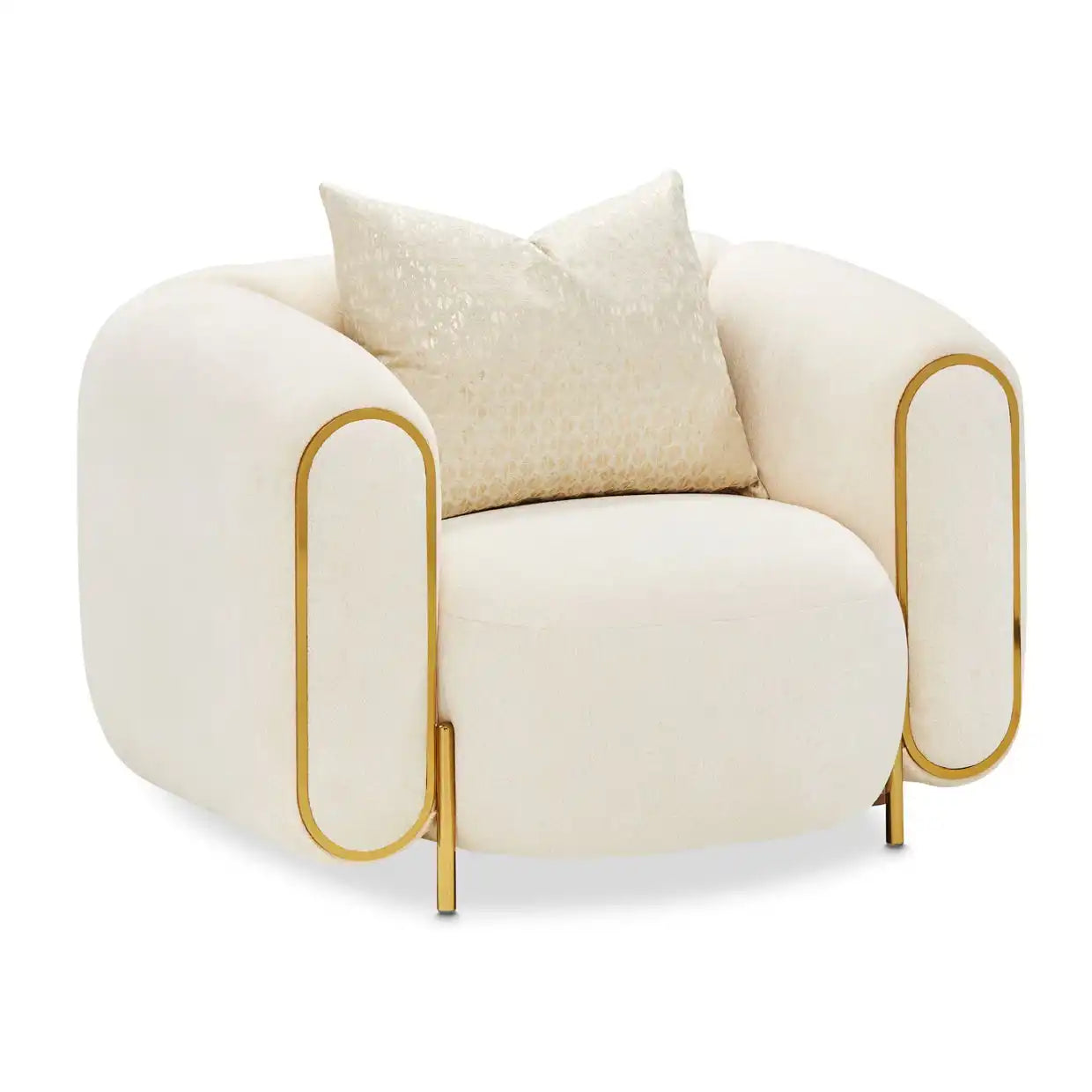 Sassani - Accent Chair - Crepe / Gold - Best Buy Furniture
