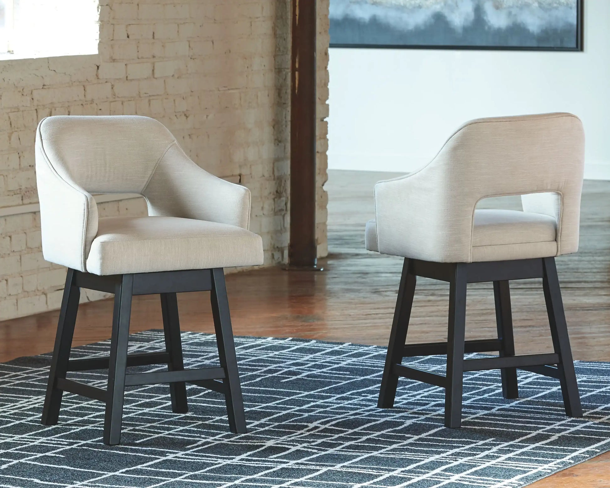 Tallenger - Upholstered Swivel Barstool (Set of 2) - Best Buy Furniture