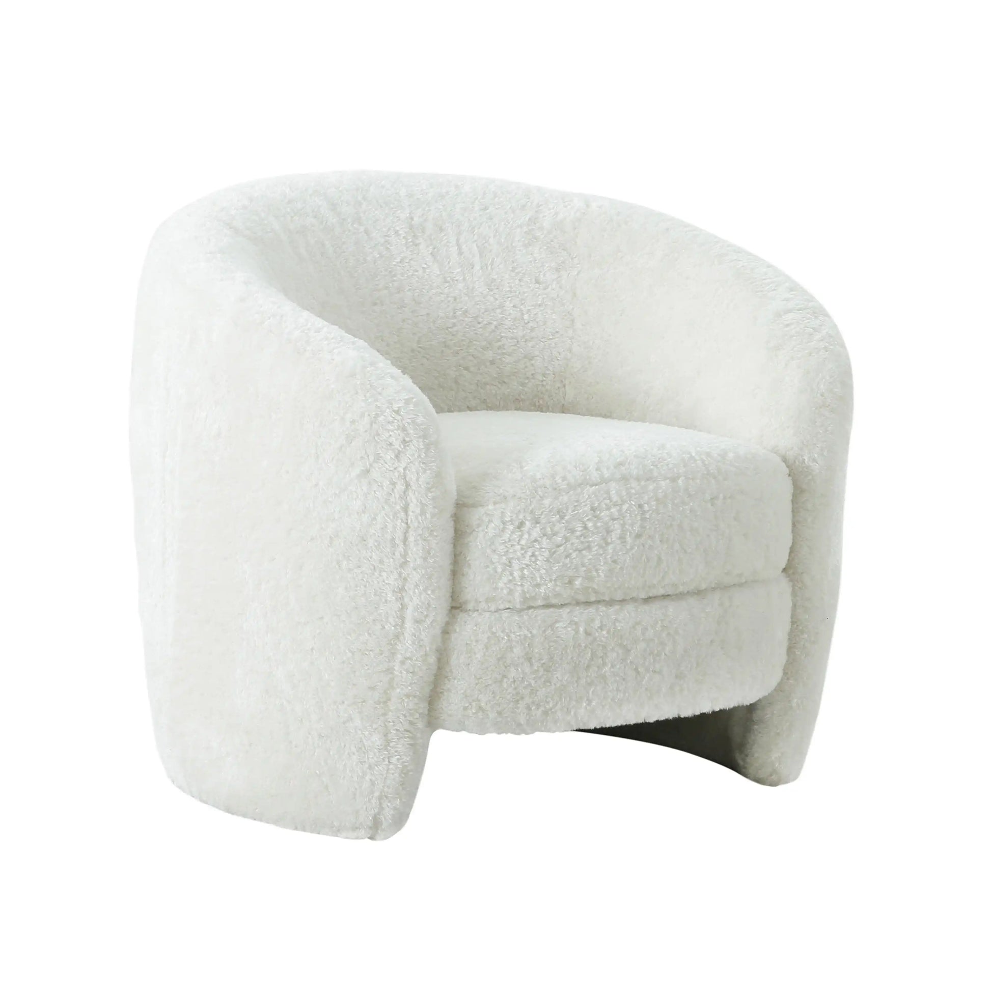 Dakota - Faux Shearling Armchair - White - Best Buy Furniture