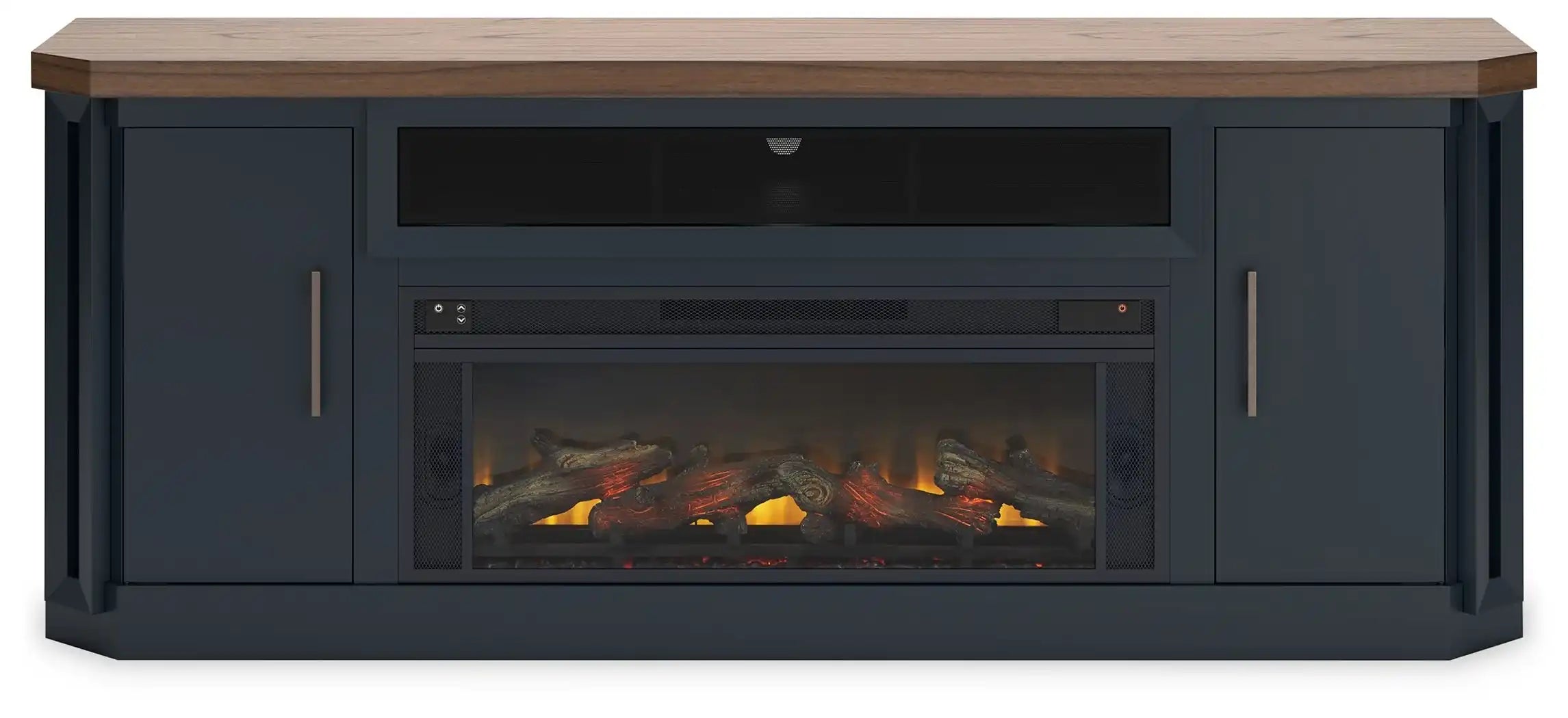 Landocken - 83" TV Stand With Electric Fireplace - Two-tone - Best Buy Furniture