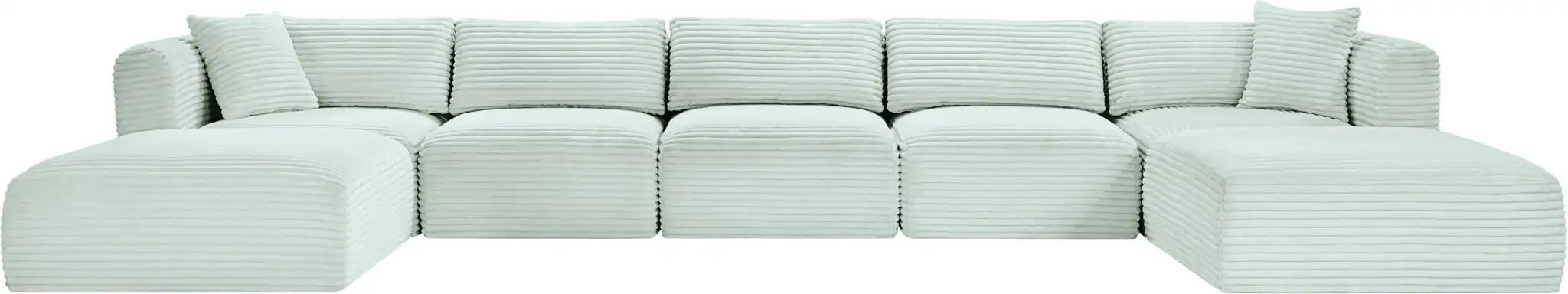 Shaggy - 7 Piece Modular Sectional With 2 Ottomans