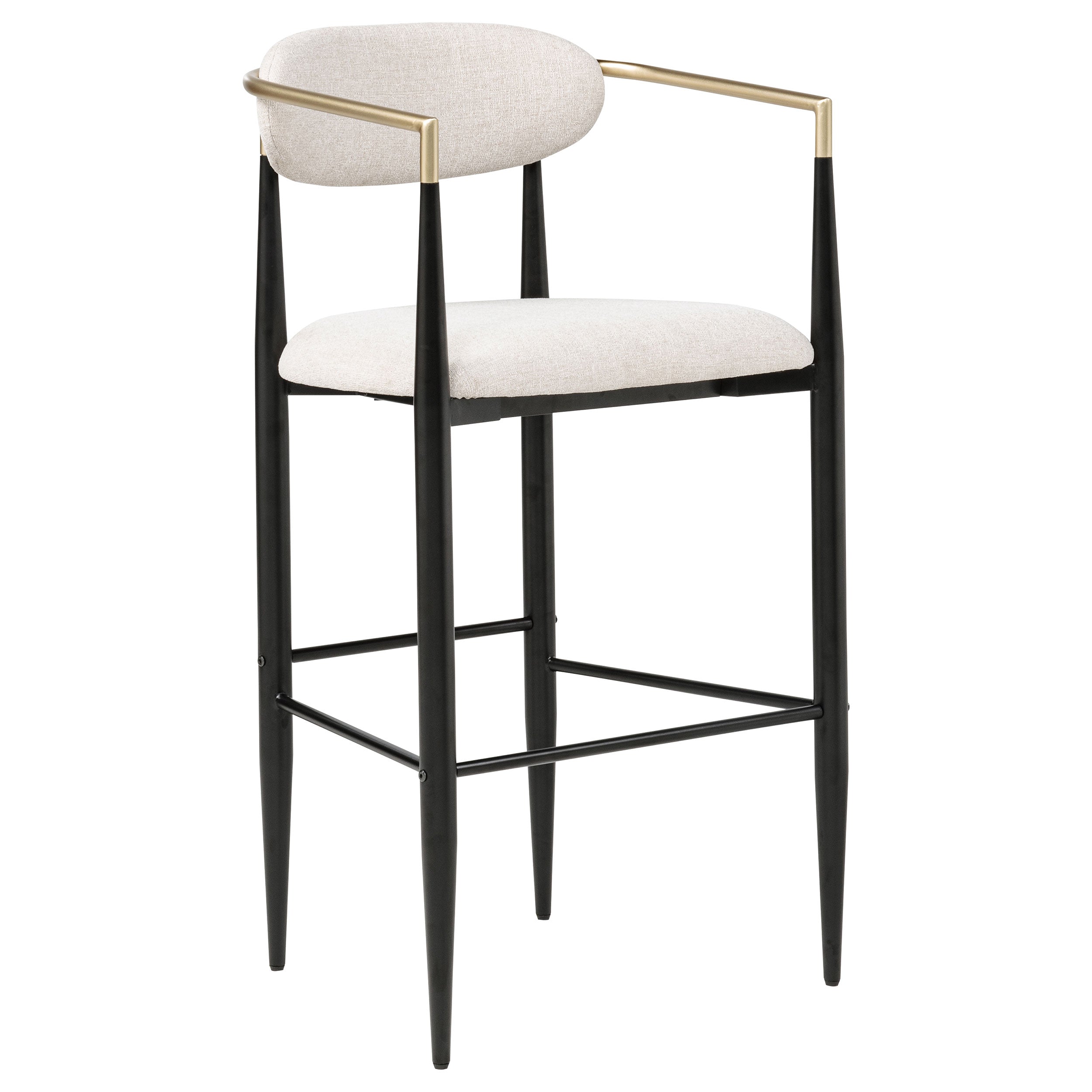 Tina Fabric Upholstered Bar Chair Beige (Set of 2)-