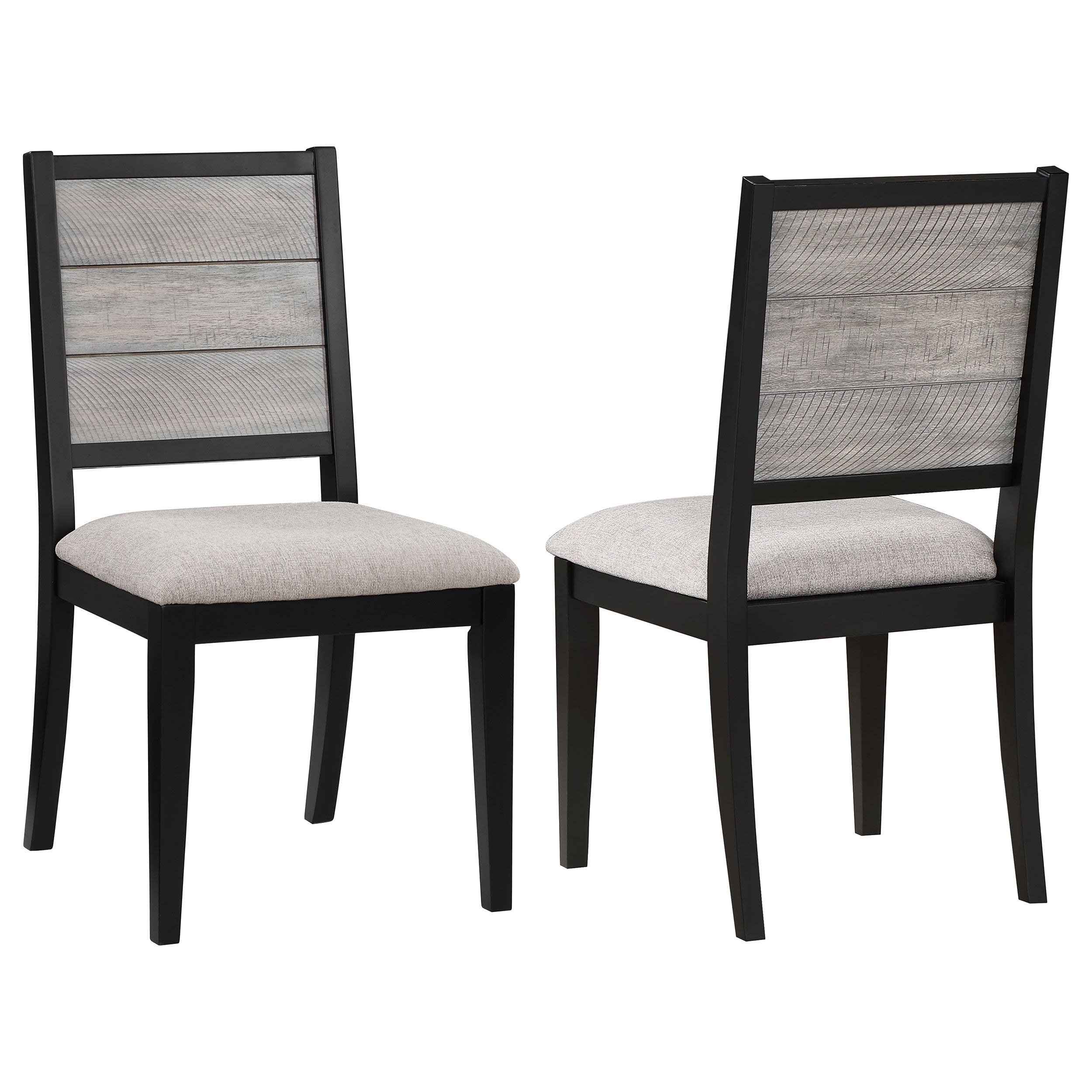 Elodie Wood Dining Side Chair Grey and Black (Set of 2)-