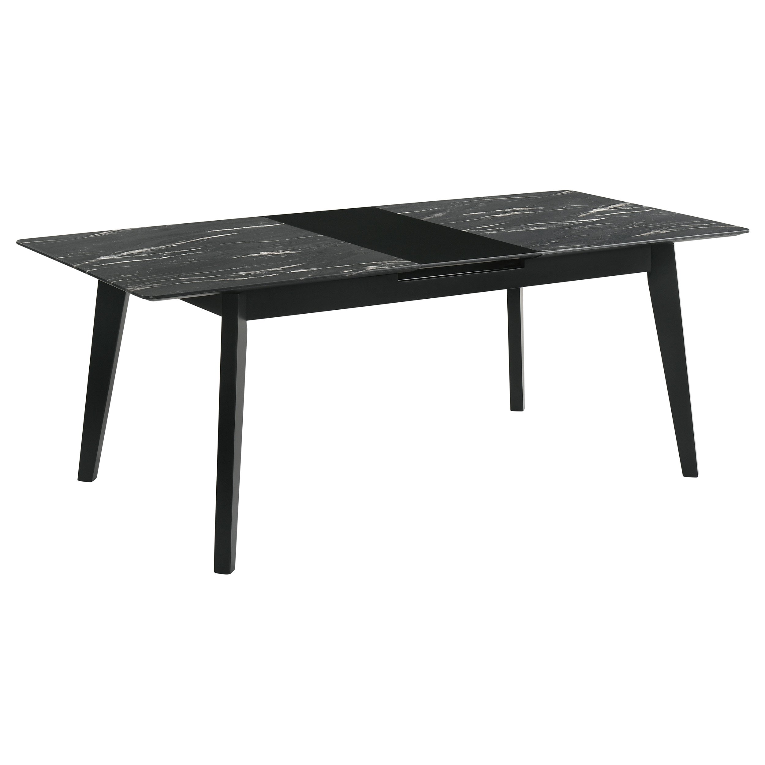 Crestmont 78-inch Extension Dining Table Black Faux Marble-CoasterEssence