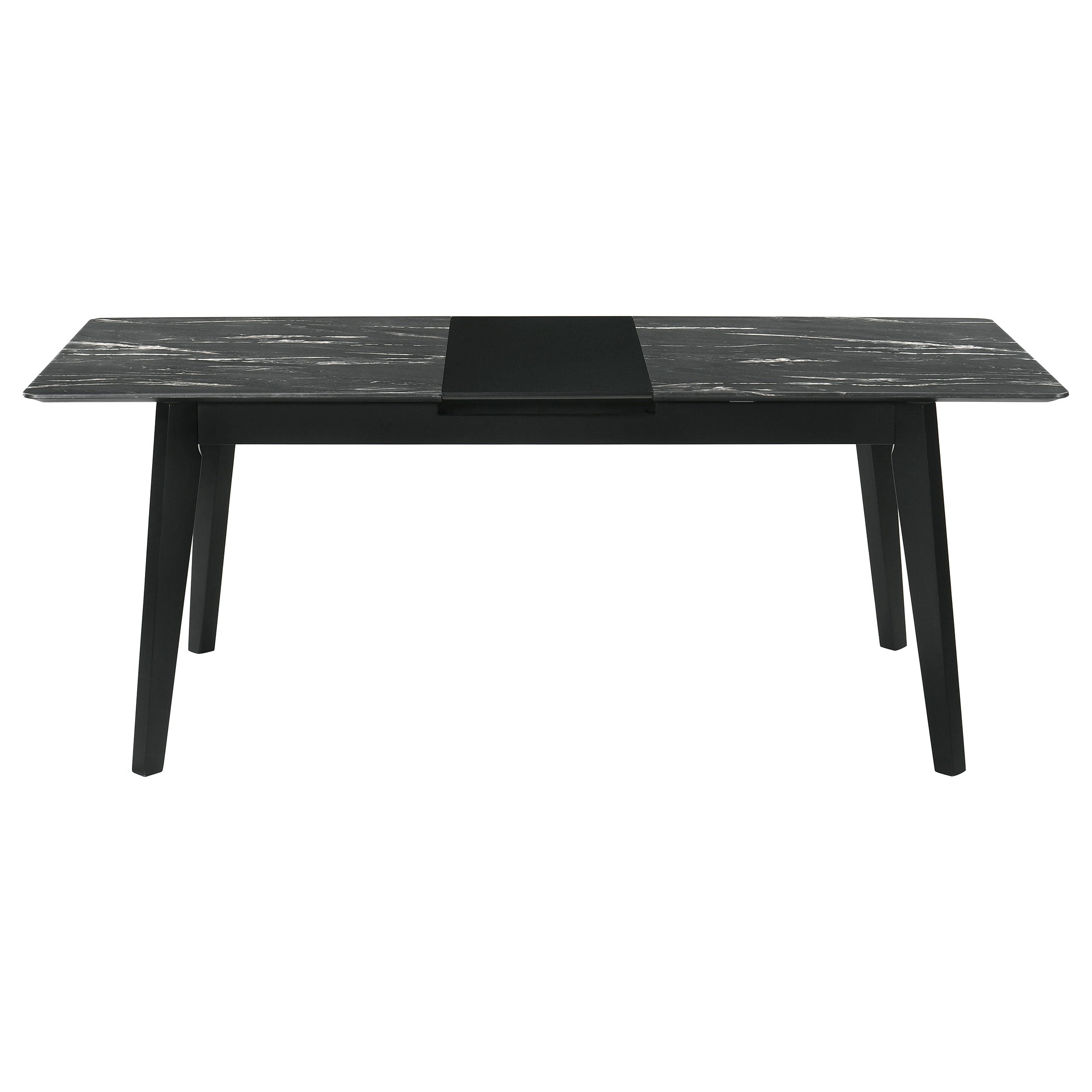 Crestmont 78-inch Extension Dining Table Black Faux Marble-CoasterEssence