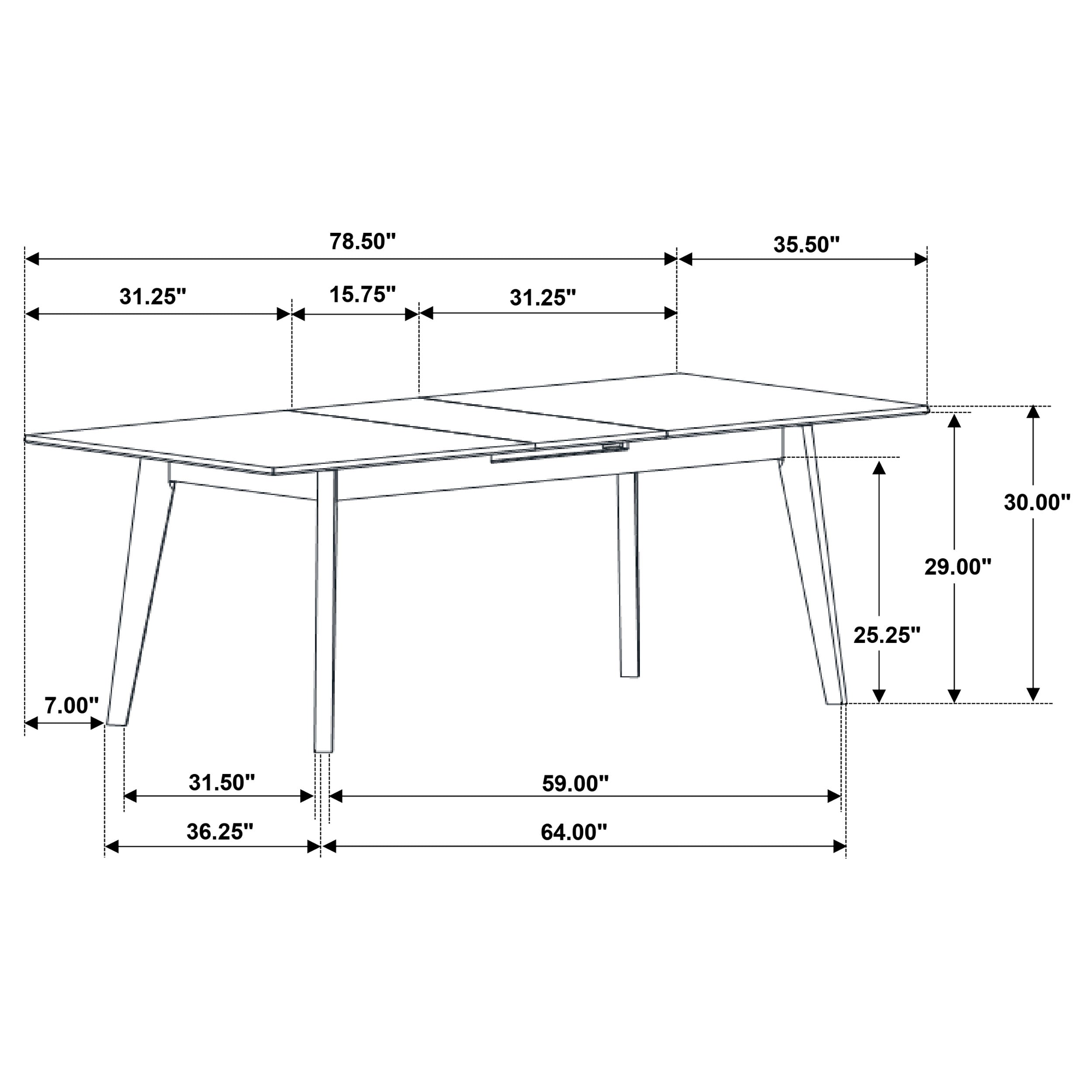 Crestmont 78-inch Extension Dining Table Black Faux Marble-CoasterEssence