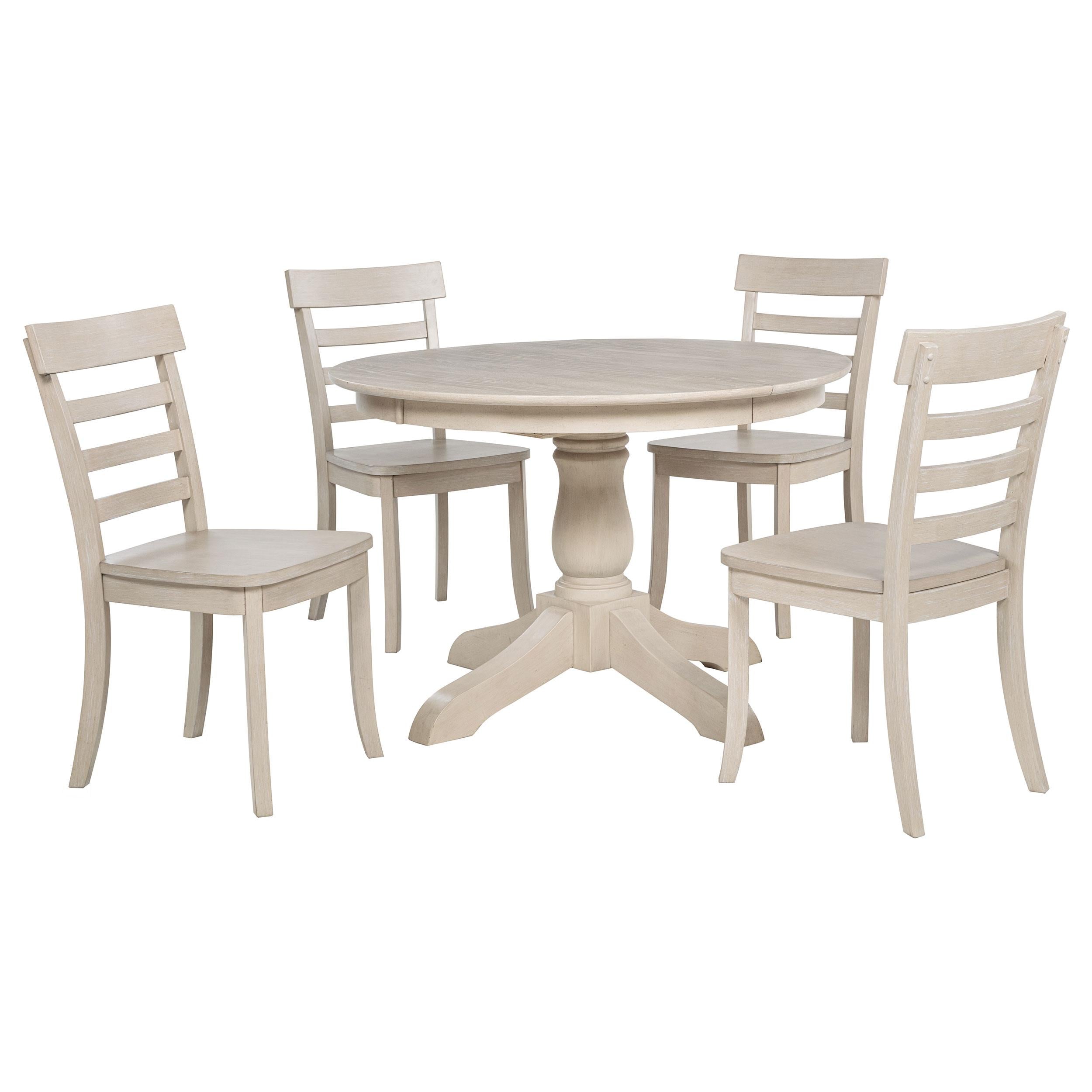 Orrison Oval 62-inch Wood Extension Leaf Dining Table Linen-