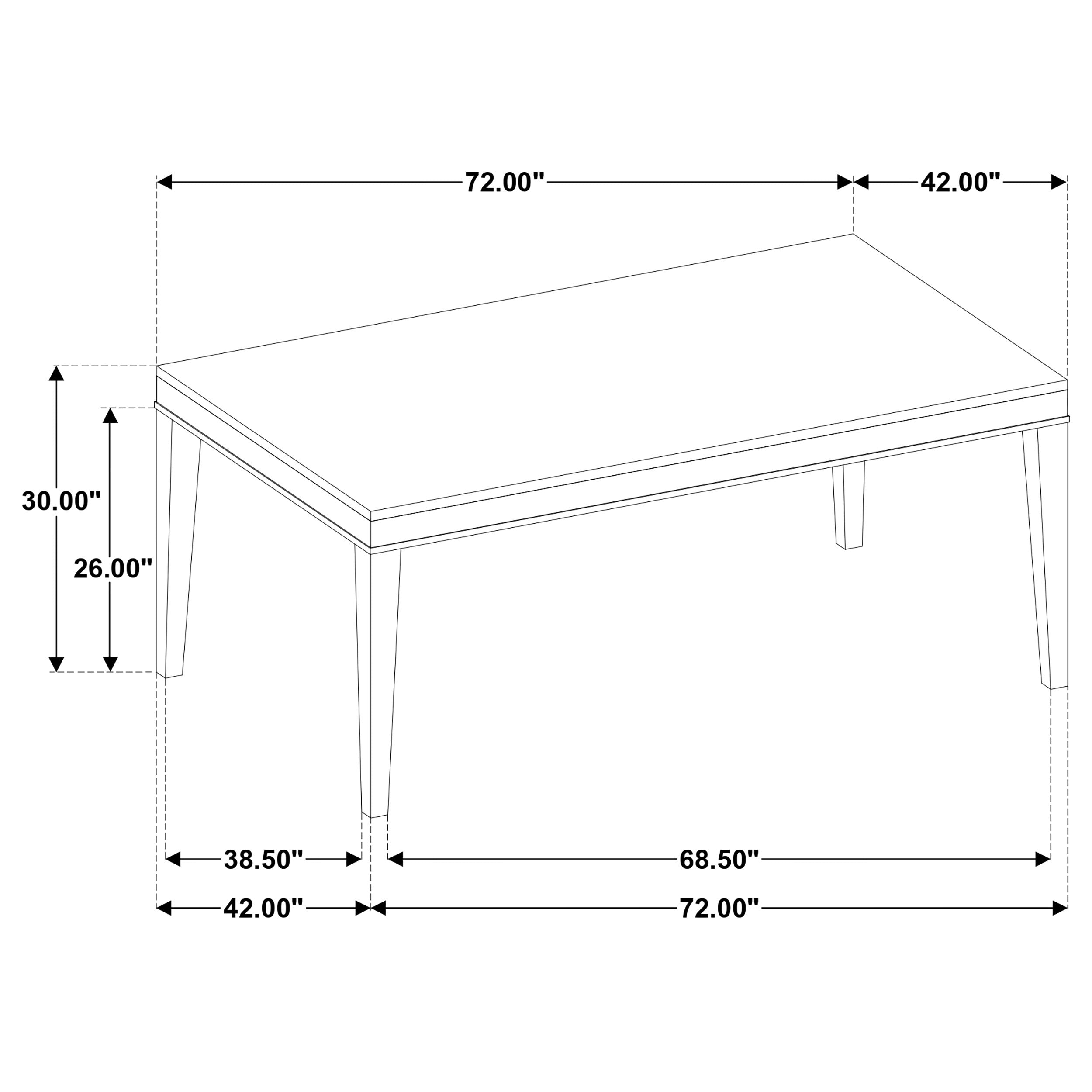 Averill 72-inch Rectangular White Marble Top Dining Table Coffee Bean-