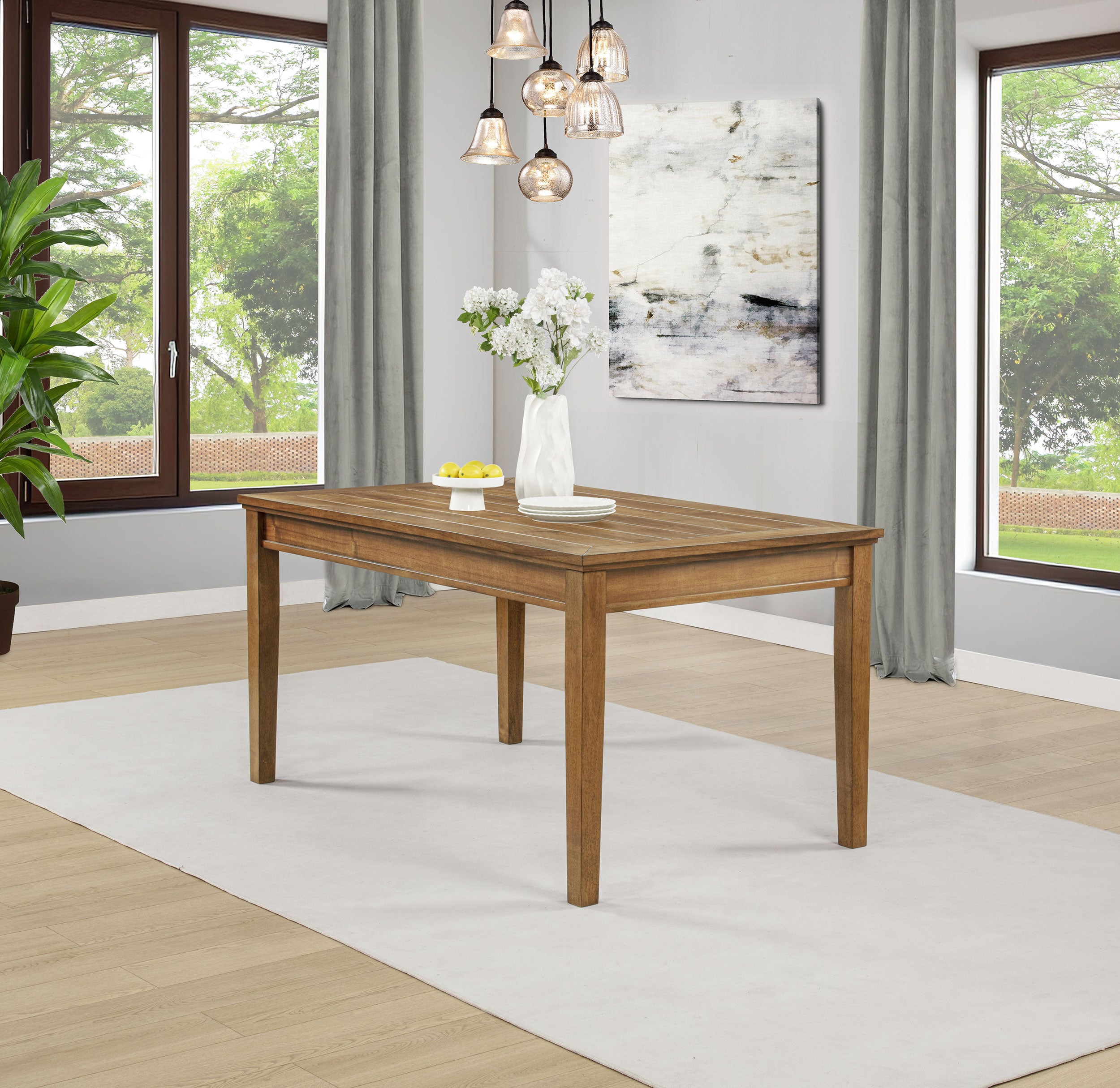 Atwood Rectangular Wood Dining Table Warm Brown-