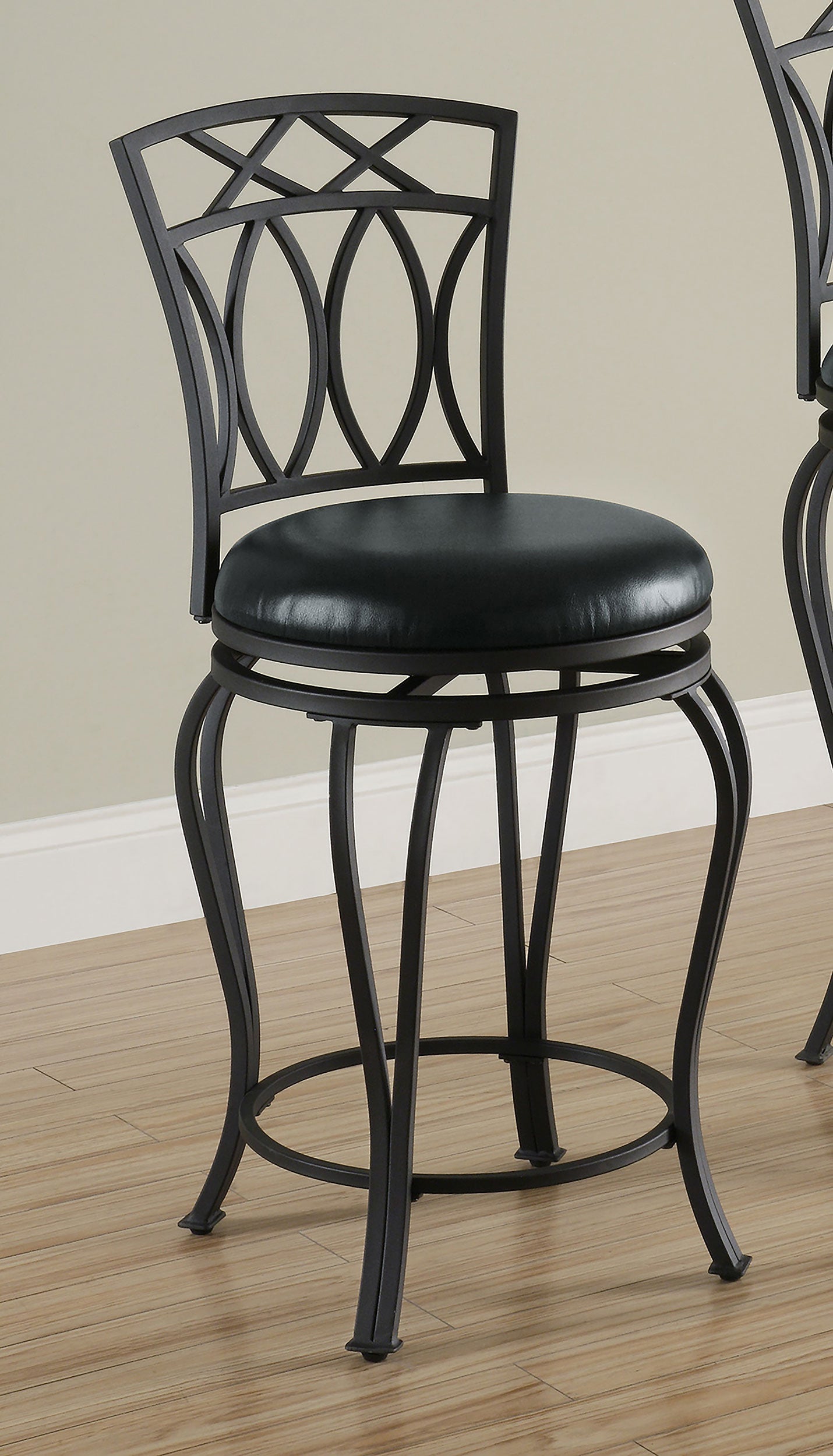 Adamsville Upholstered Swivel Counter Height Stool Black-CoasterEveryday