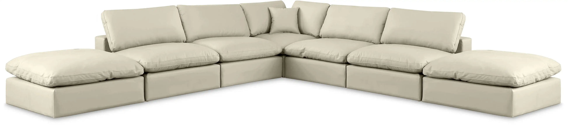 Comfy - 7 Piece Faux Leather Modular Corner Sectional - Best Buy Furniture