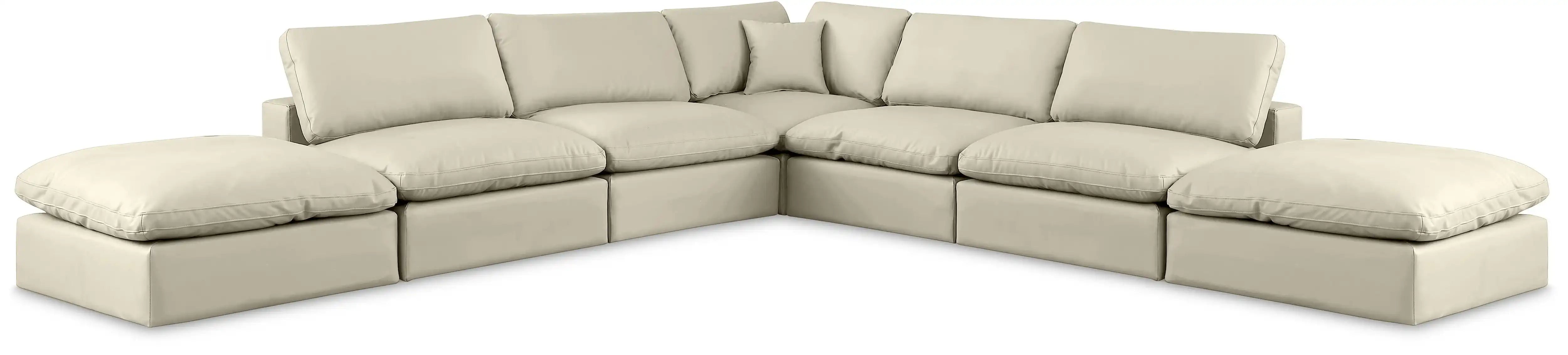 Comfy - 7 Piece Faux Leather Modular Corner Sectional - Best Buy Furniture