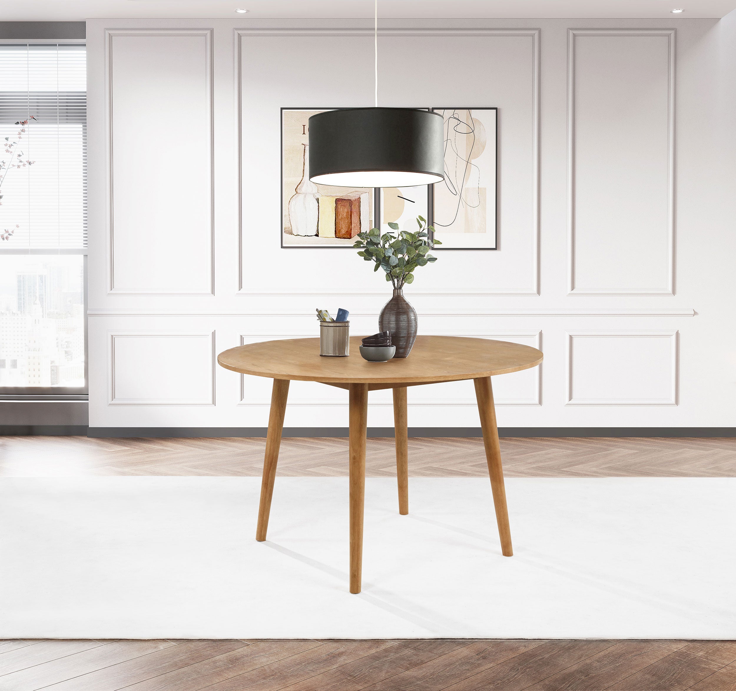 Andrews 48-inch Round Wood Dining Room Table Light Ash-