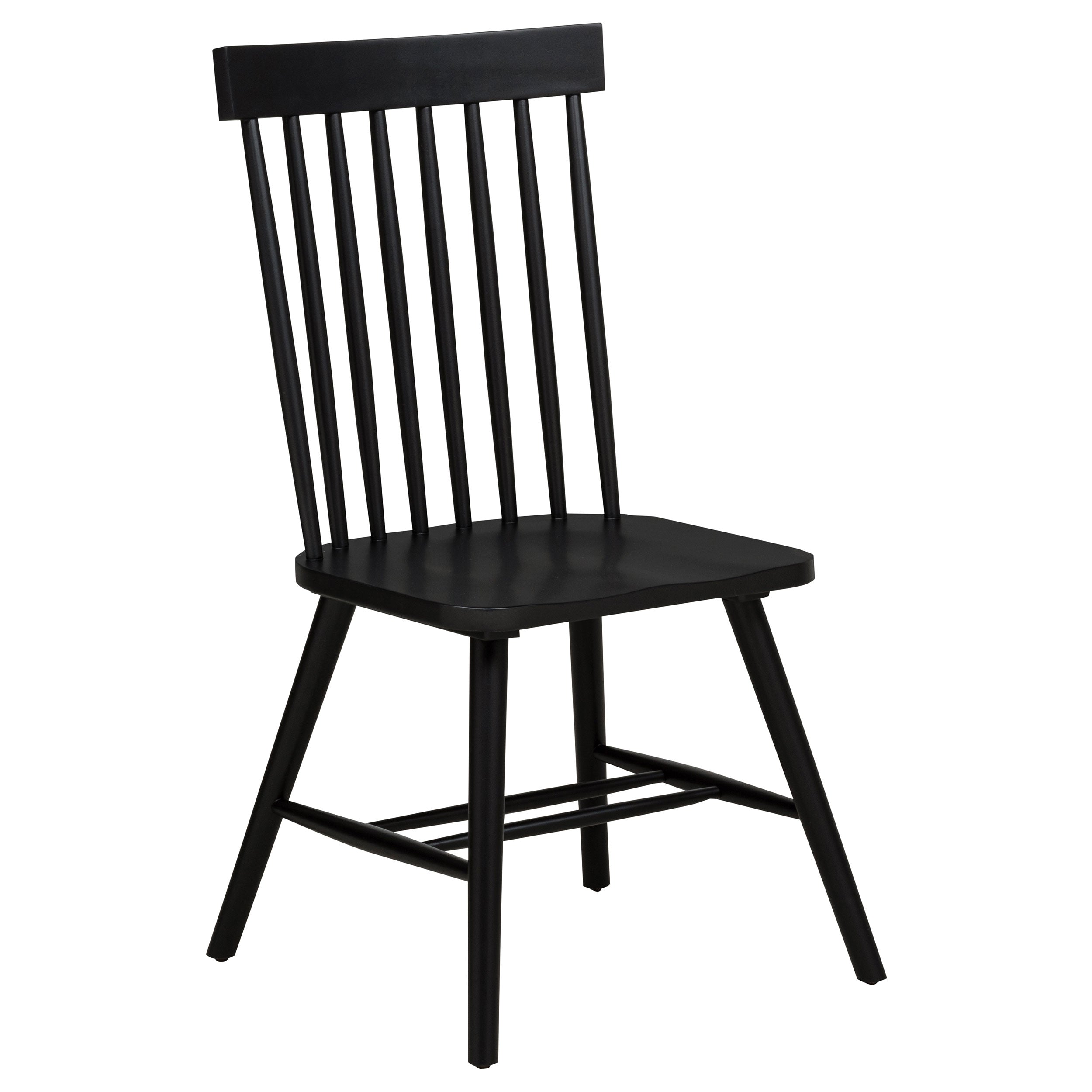Andrews Windsor Spindle Back Dining Side Chair Black (Set of 2)-