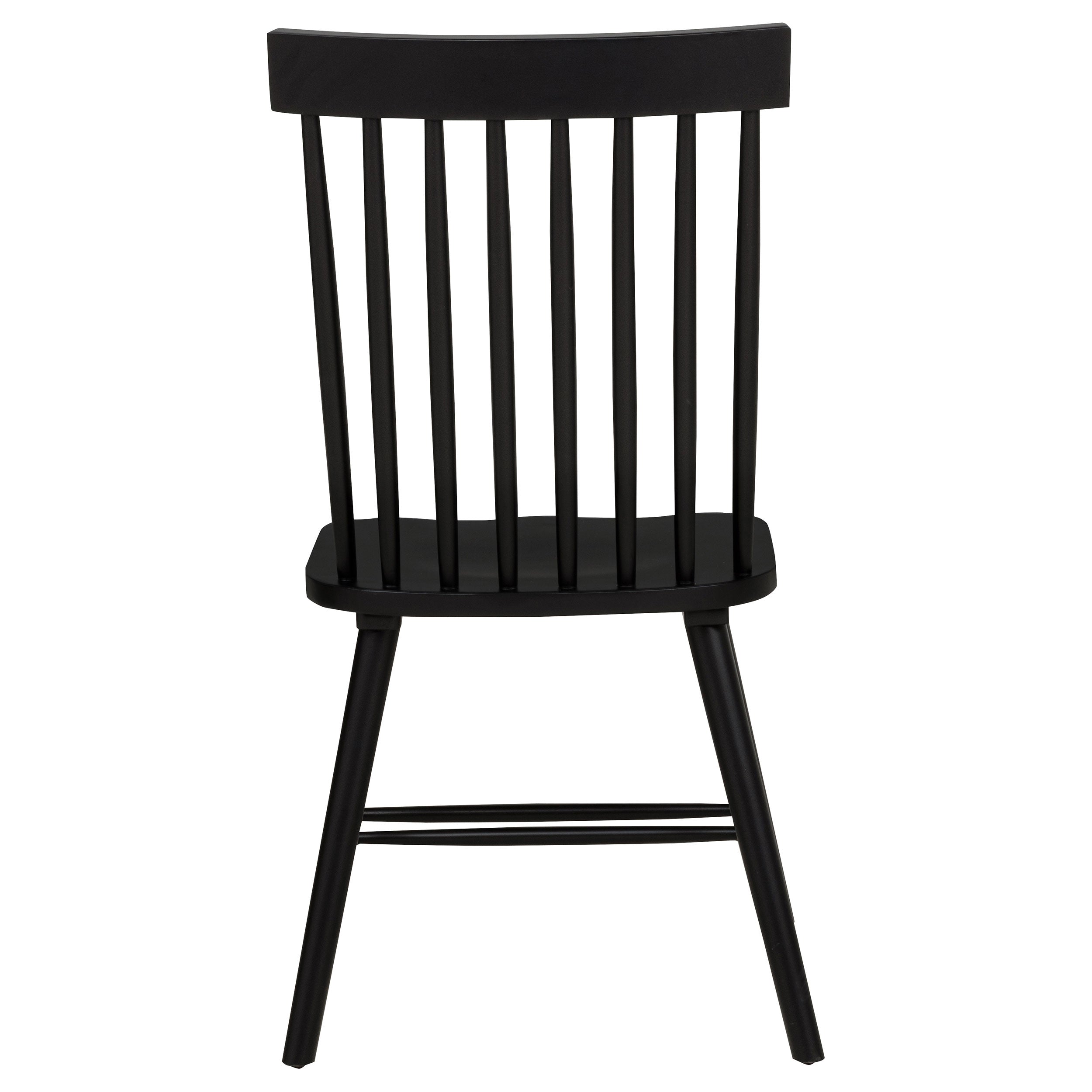 Andrews Windsor Spindle Back Dining Side Chair Black (Set of 2)-