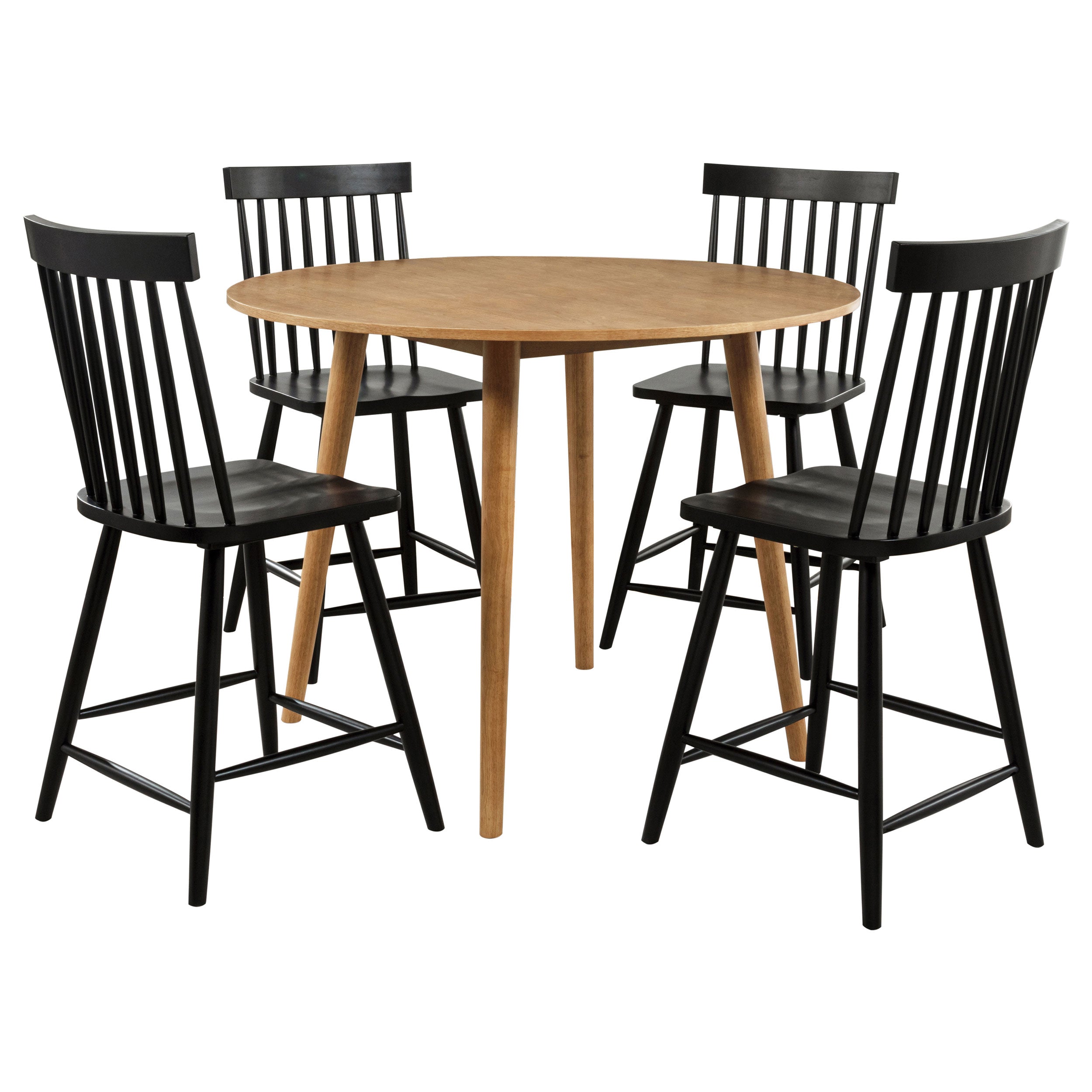 Andrews 5-piece Round Counter Height Dining Set Light Ash-