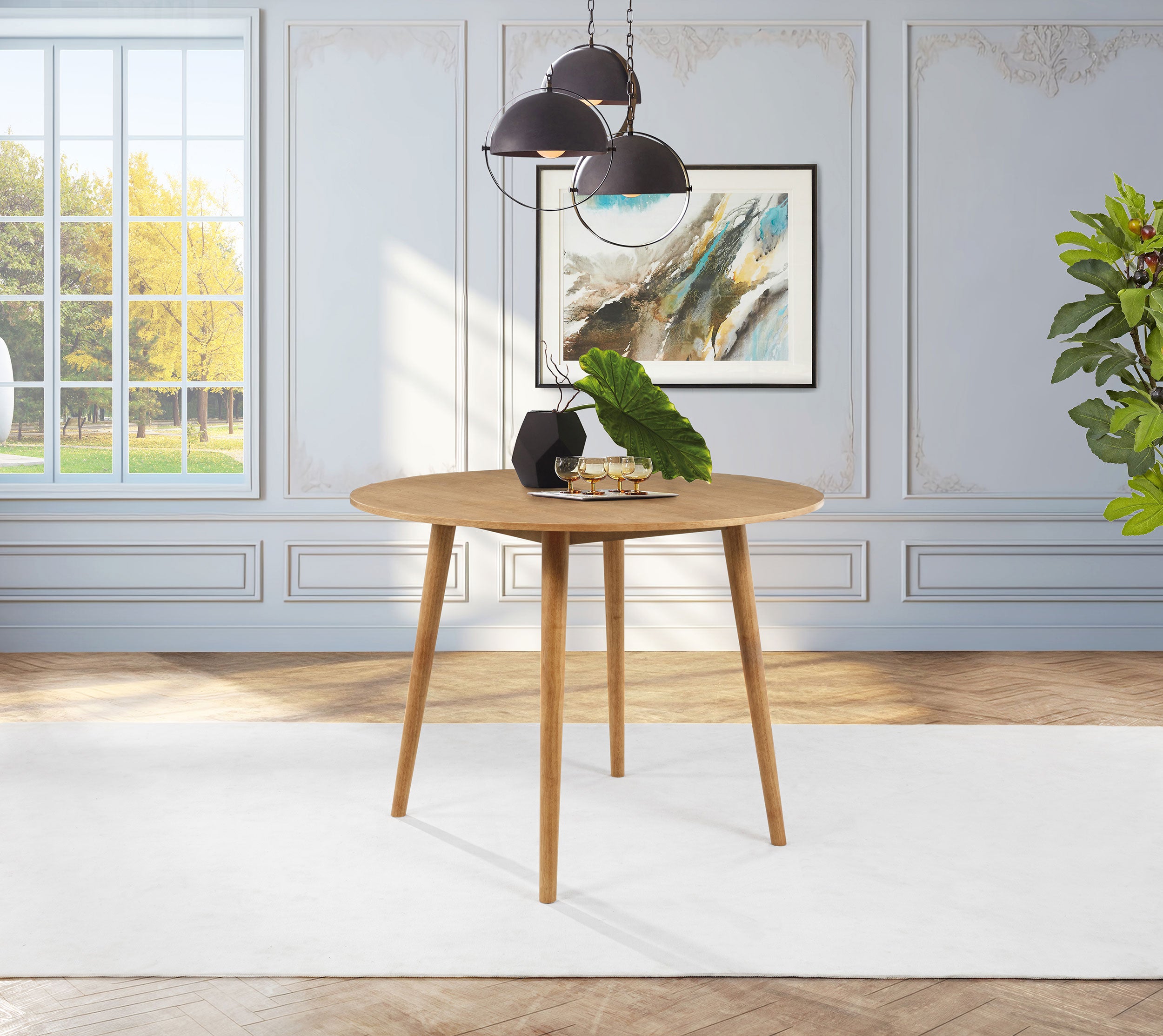 Andrews 48-inch Round Counter Height Dining Table Light Ash-