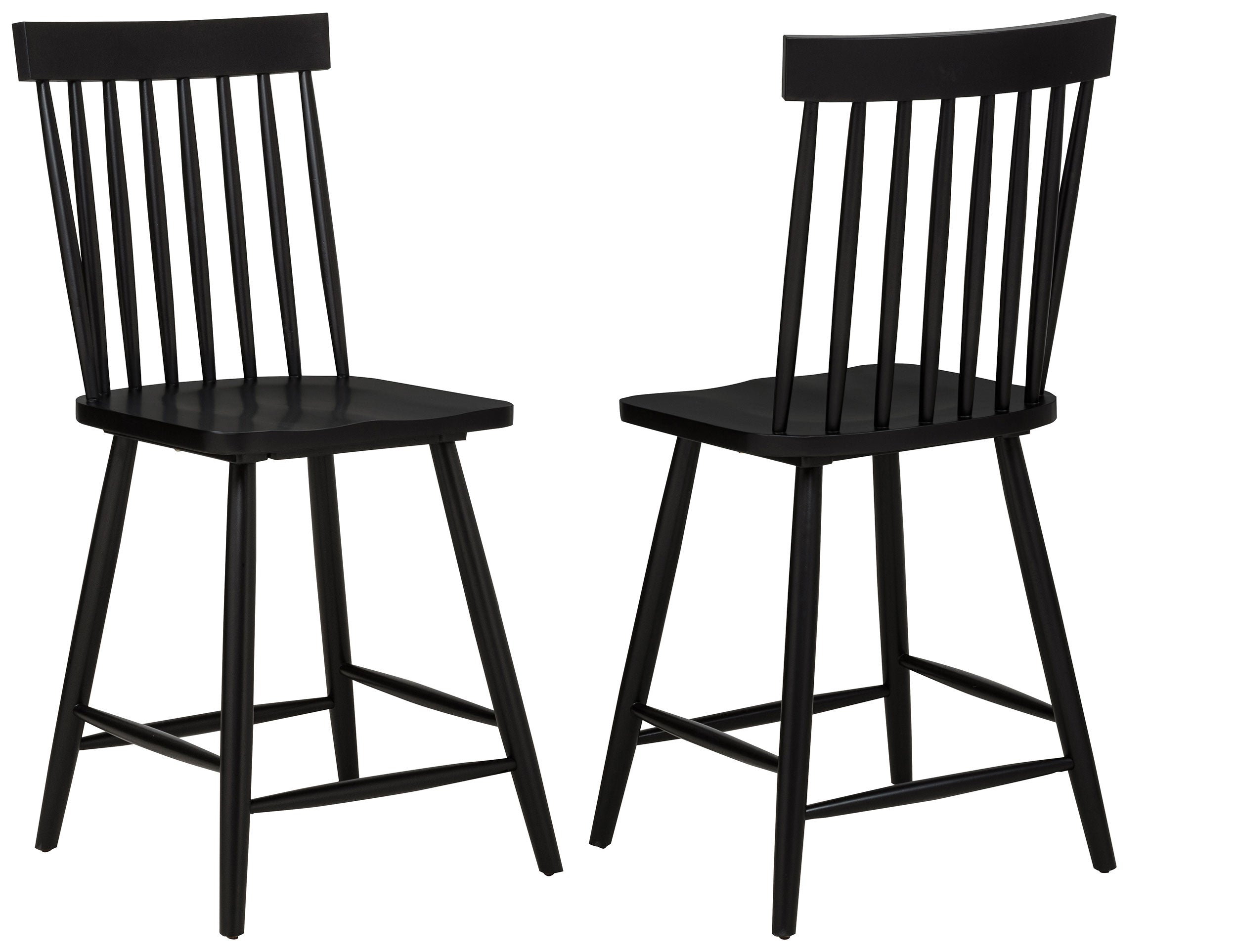 Andrews Windsor Counter Height Dining Side Chair Black (Set of 2)-