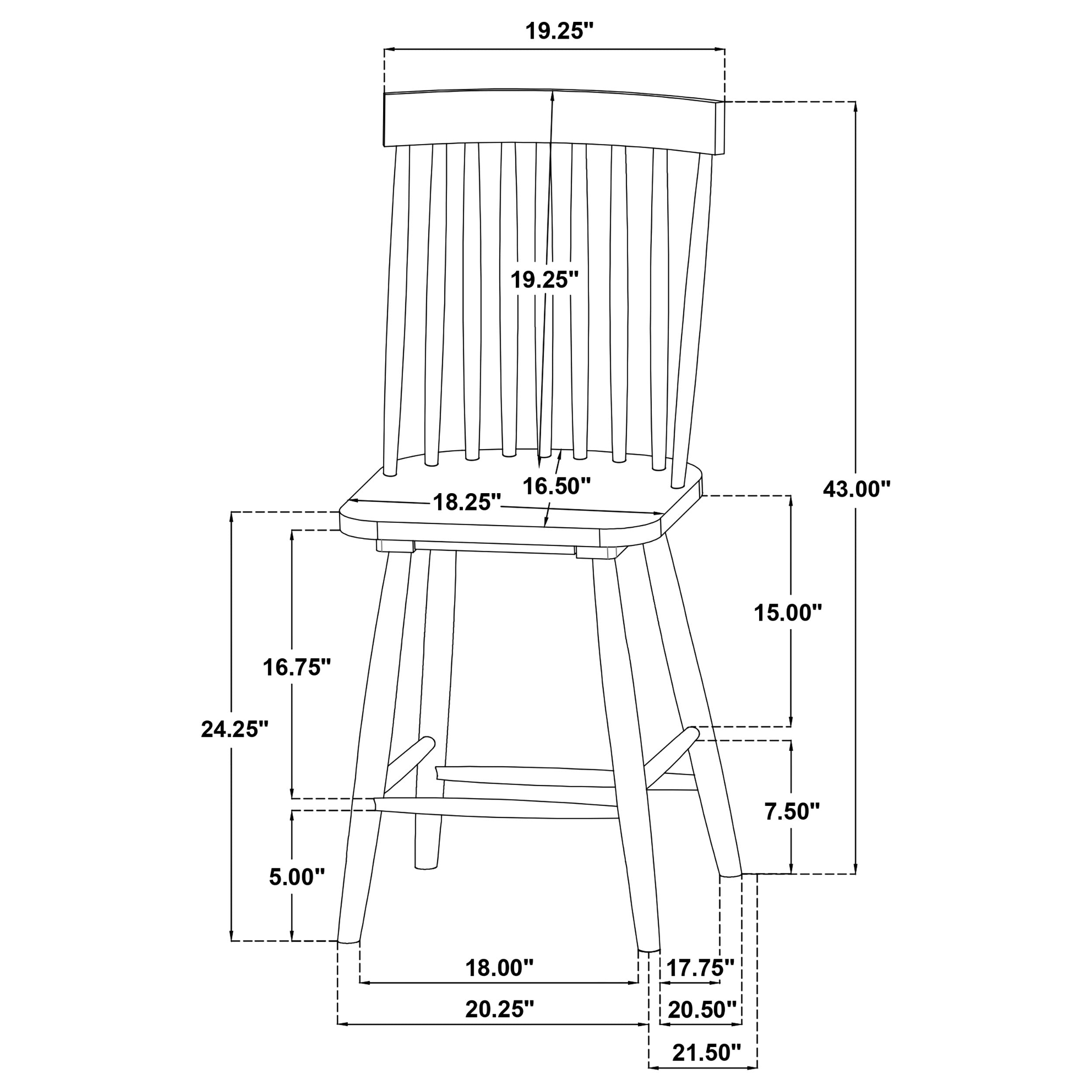 Andrews Windsor Counter Height Dining Side Chair White (Set of 2)-