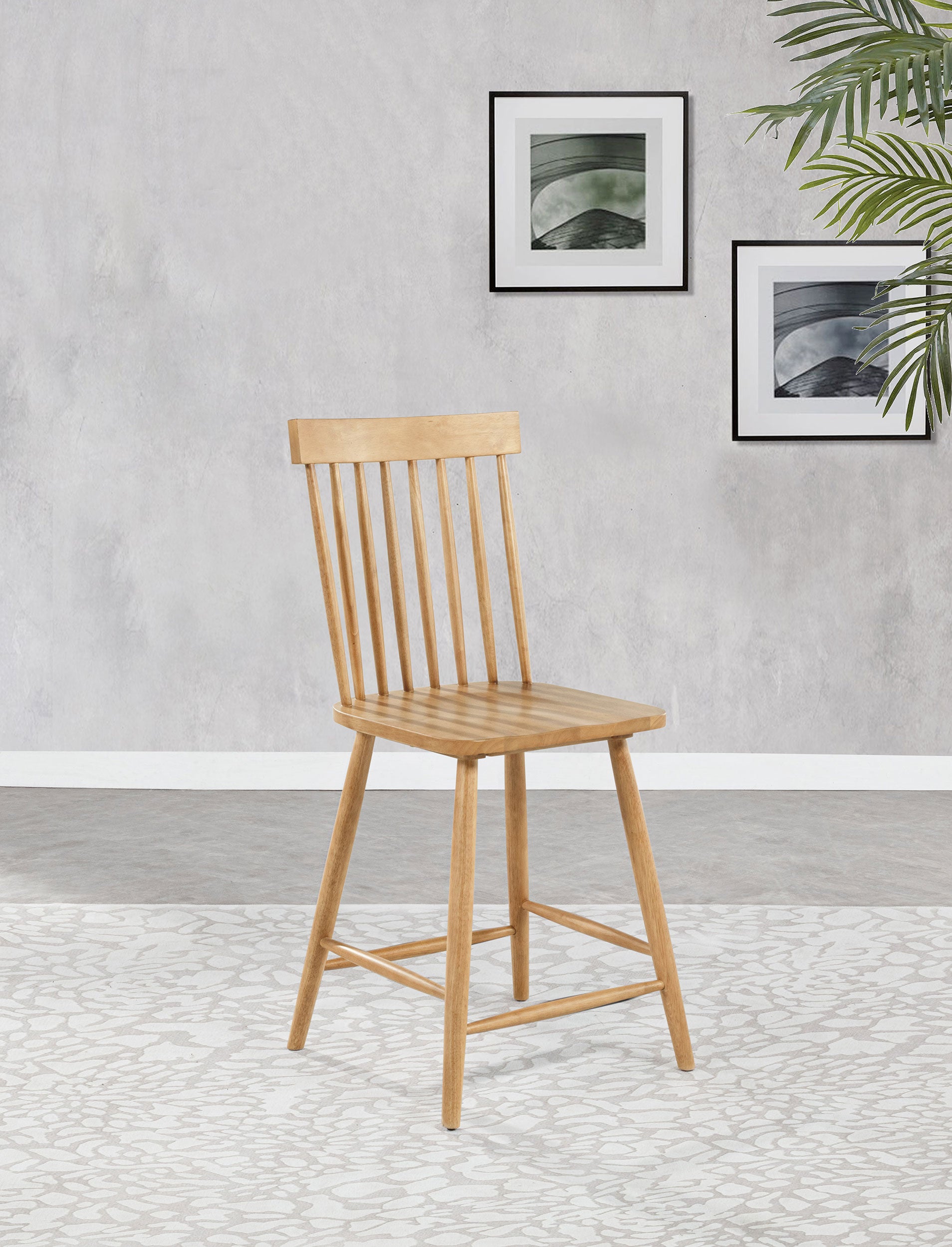 Andrews Windsor Counter Height Dining Side Chair Light Ash (Set of 2)-