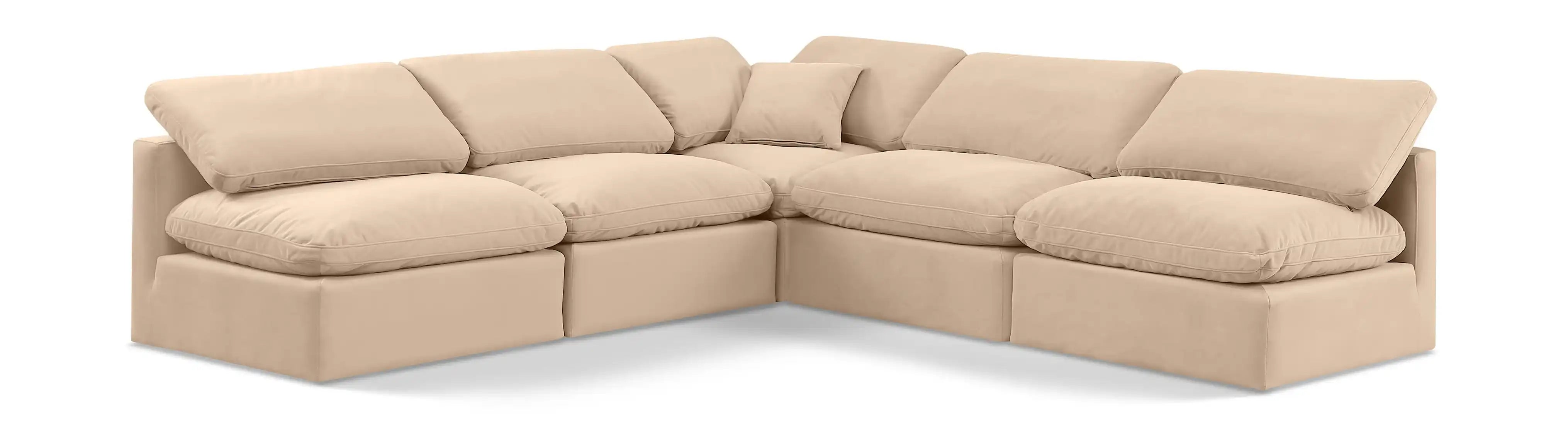 Indulge - Velvet 5 Piece Modular Corner Armless Sectional - Best Buy Furniture