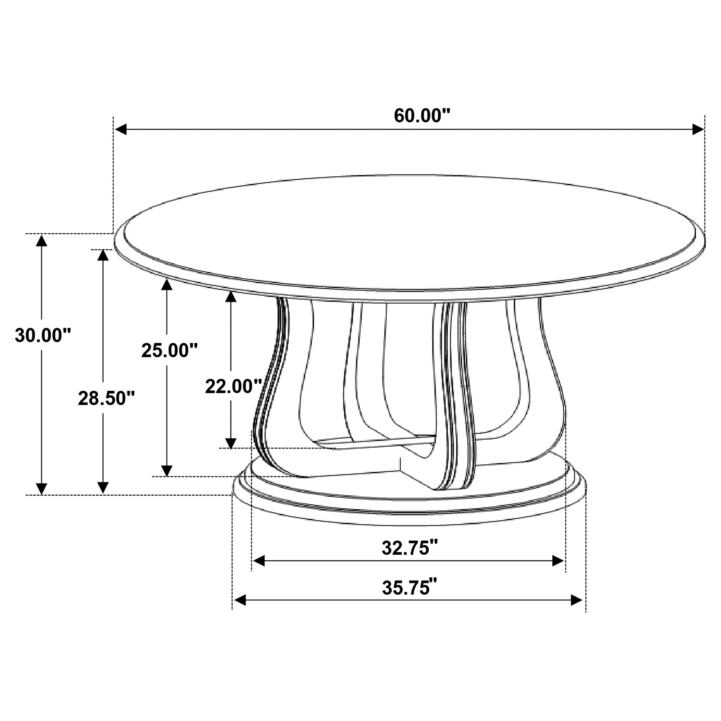 Trofello 5-piece Round Dining Table Set White Washed-