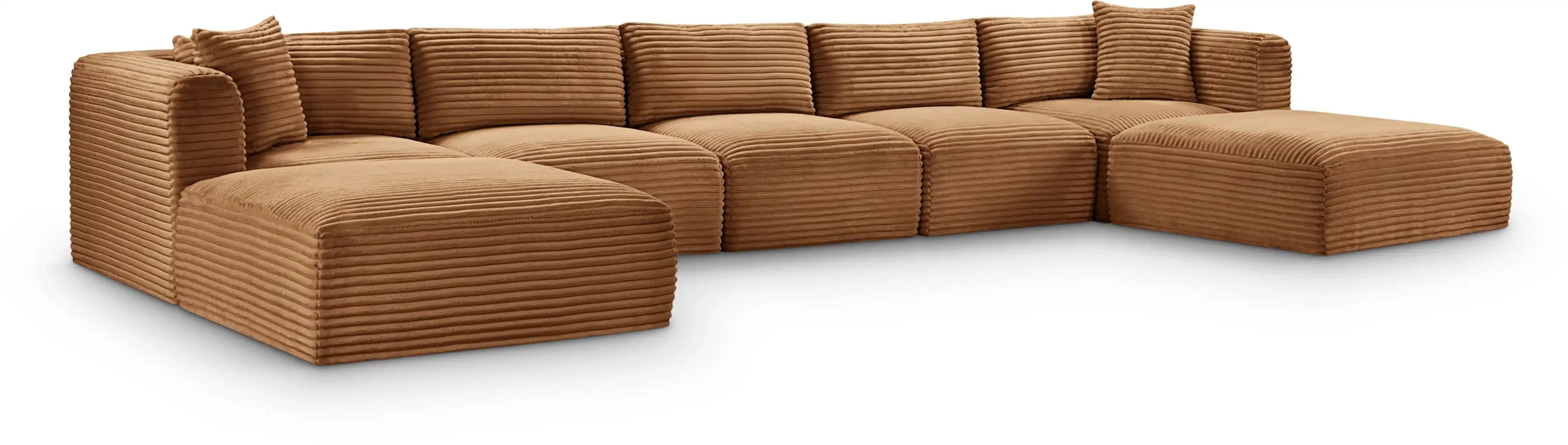 Shaggy - Fabric 7 Piece Modular Sectional With 2 Ottomans - Best Buy Furniture