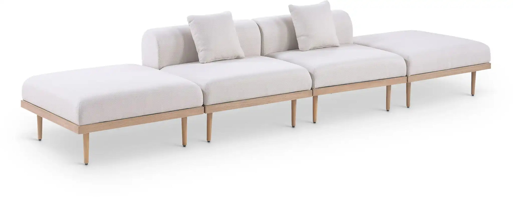 Laguna - 4 Piece 142" Outdoor Patio Armless Modular Sofa With 2 Backless Seats - Best Buy Furniture