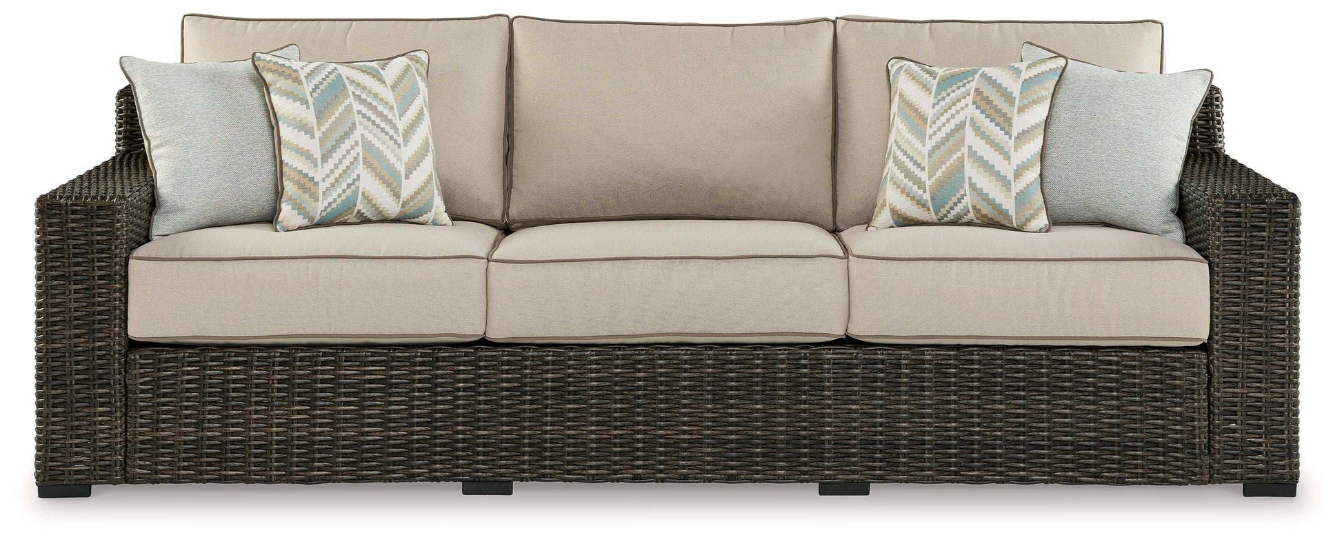 Coastline Bay - Sofa With Cushion - Brown - Best Buy Furniture