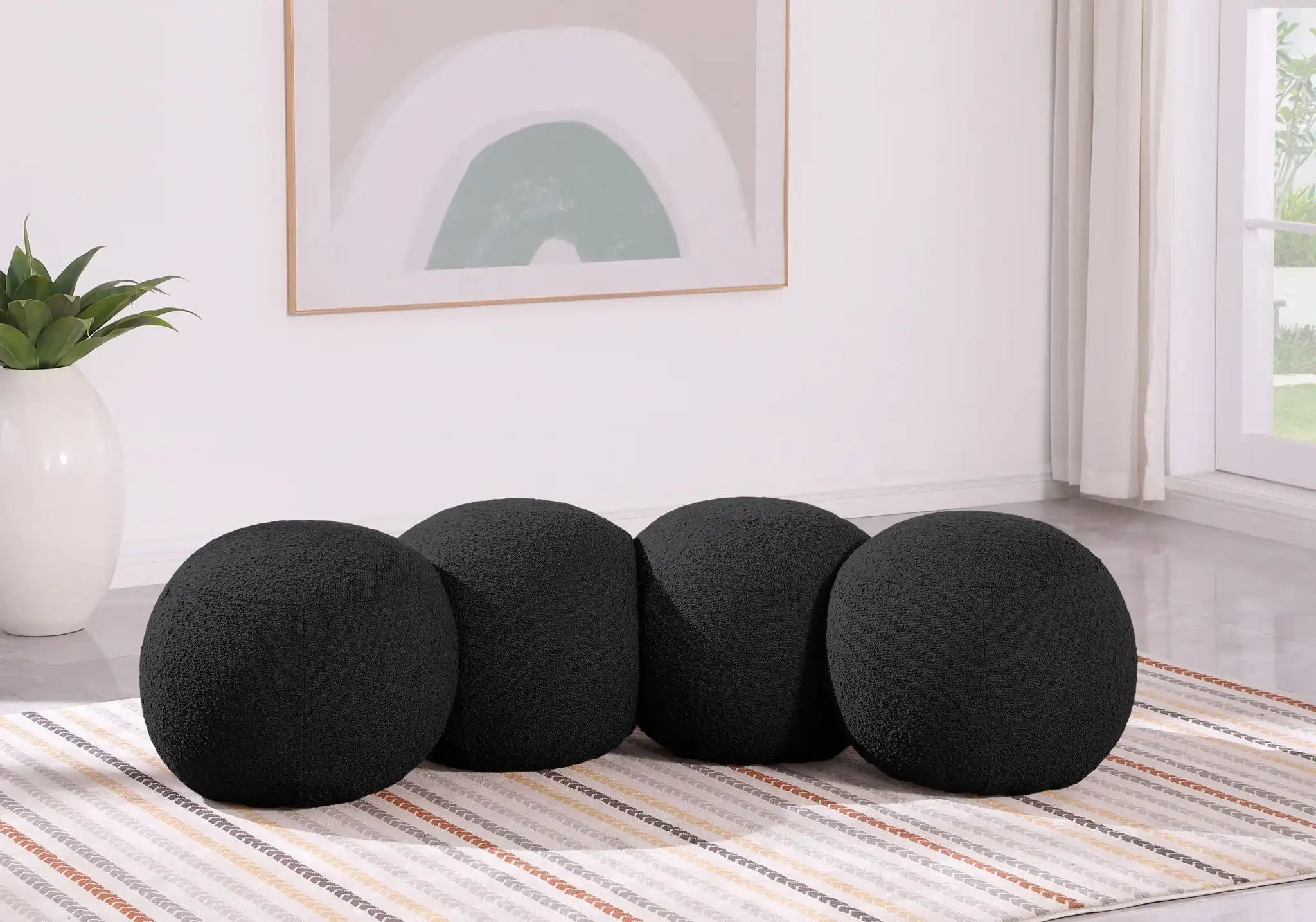 Apollo - Boucle Fabric Bench