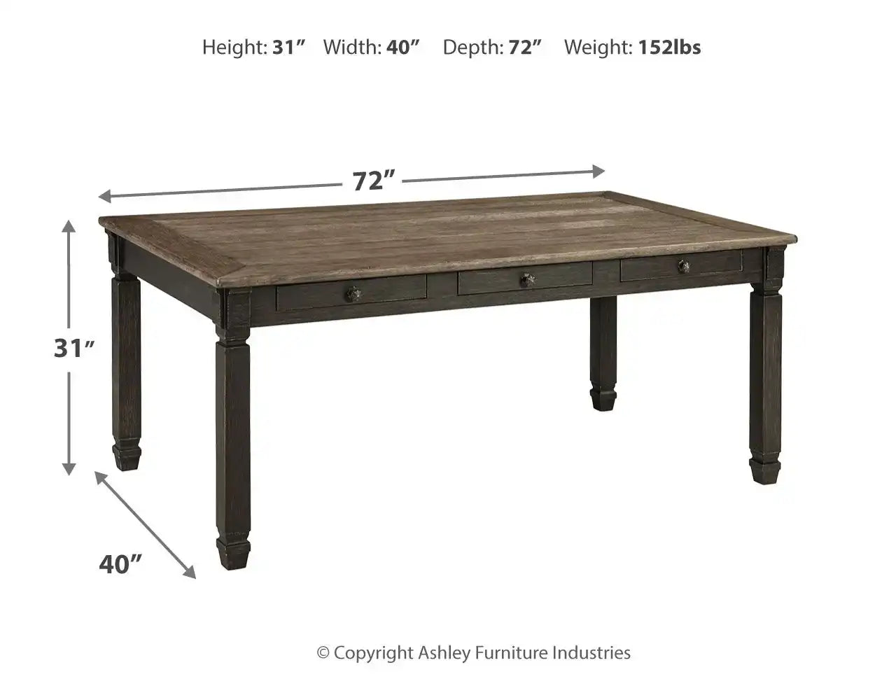 Tyler Creek - Rectangular Dining Room Table - Black / Gray - Best Buy Furniture