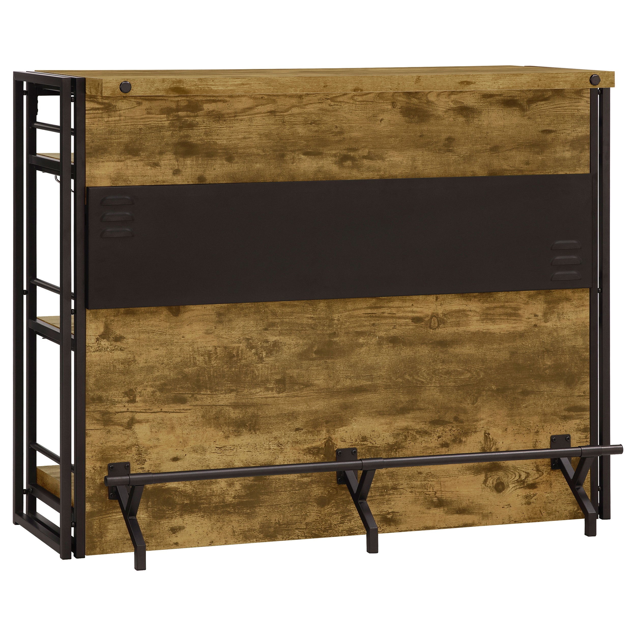 Renaldi 3-shelf Home Bar Wine Cabinet Rustic Nutmeg-CoasterEveryday