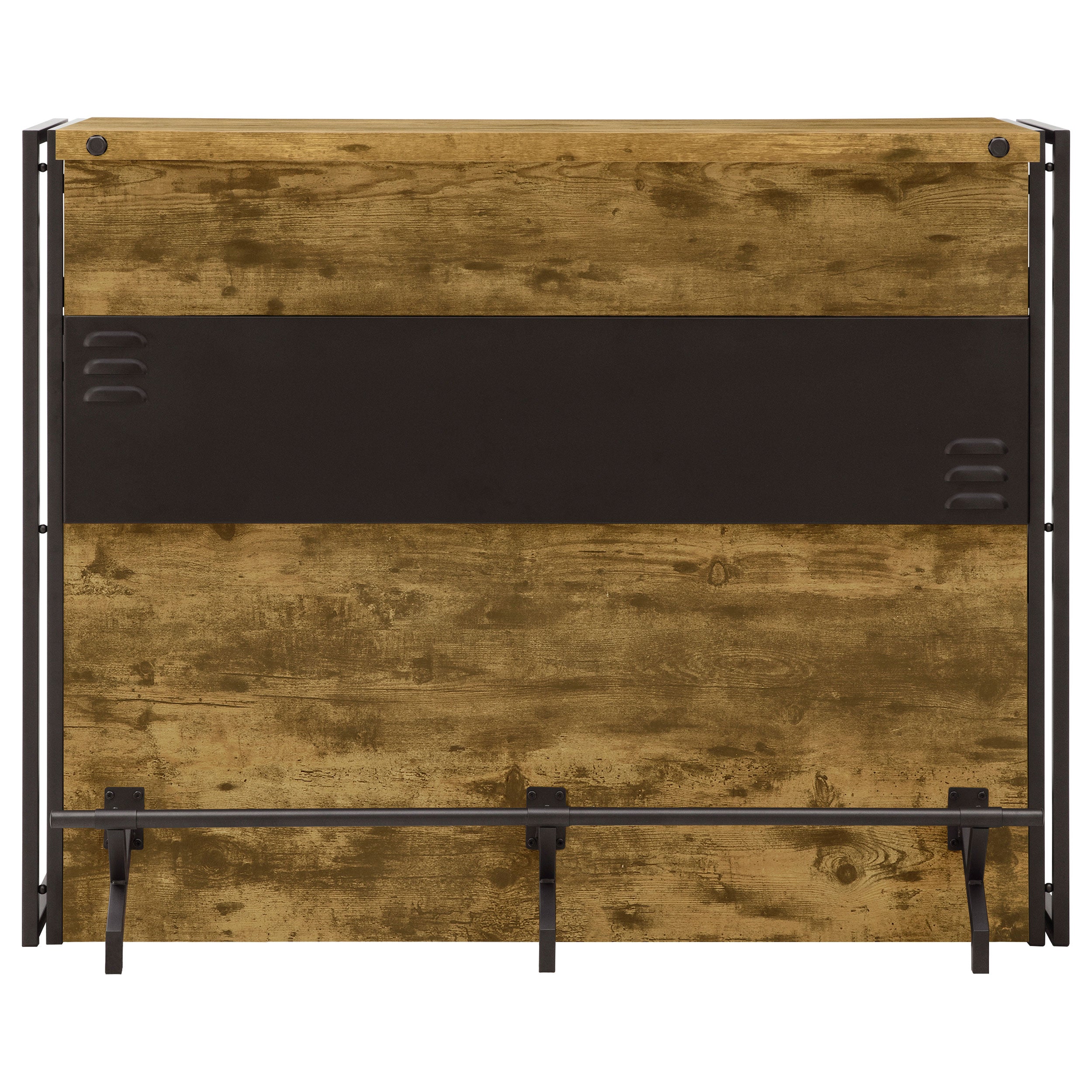 Renaldi 3-shelf Home Bar Wine Cabinet Rustic Nutmeg-CoasterEveryday