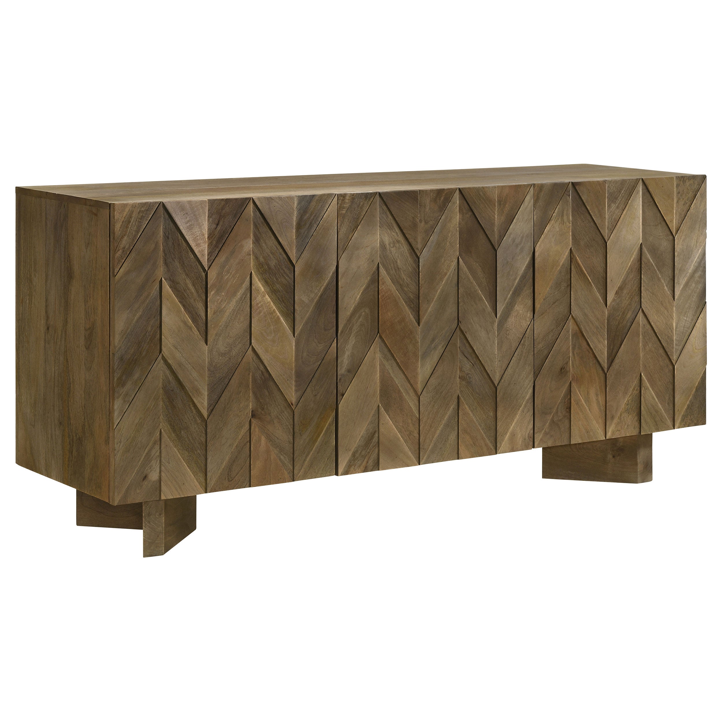 Tyler 3-door Solid Wood Sideboard Buffet Cabinet Mango Brown-