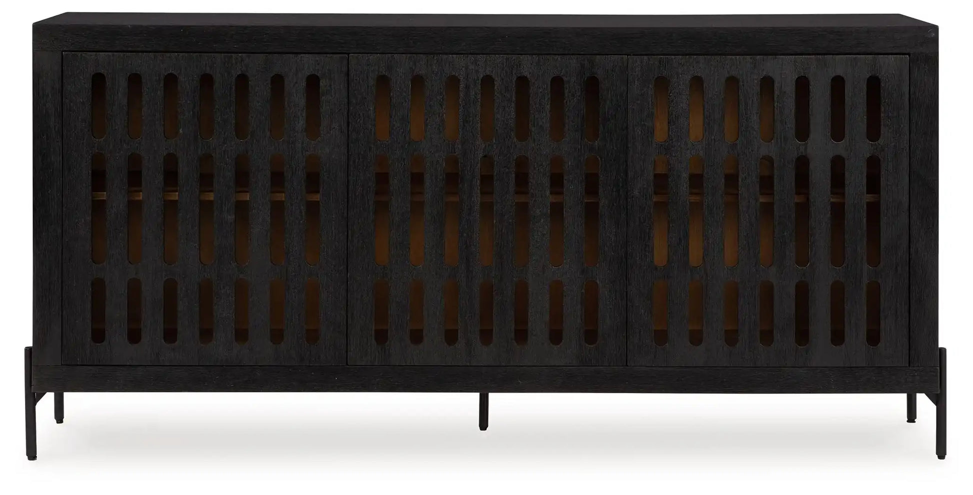 Vallisburg - Accent Cabinet - Black / Natural - Best Buy Furniture