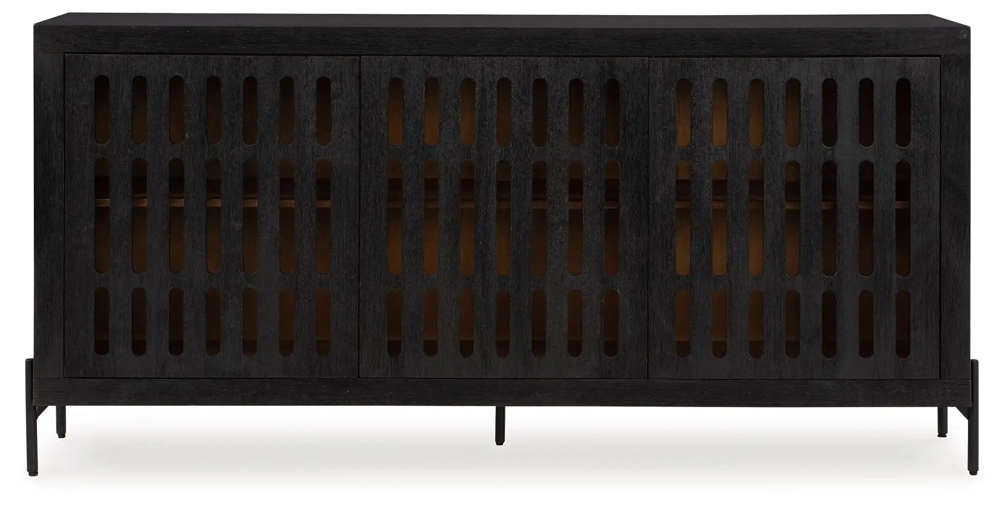 Vallisburg - Accent Cabinet - Black / Natural - Best Buy Furniture