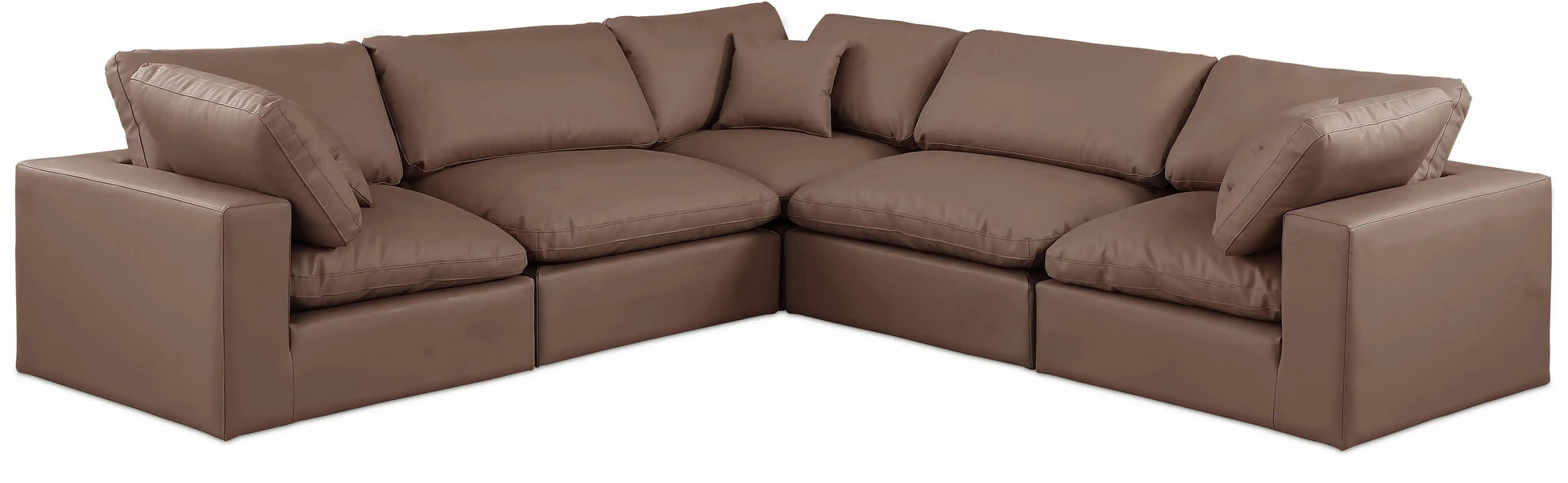 Comfy - 5 Piece Faux Leather Modular Corner Sectional - Best Buy Furniture