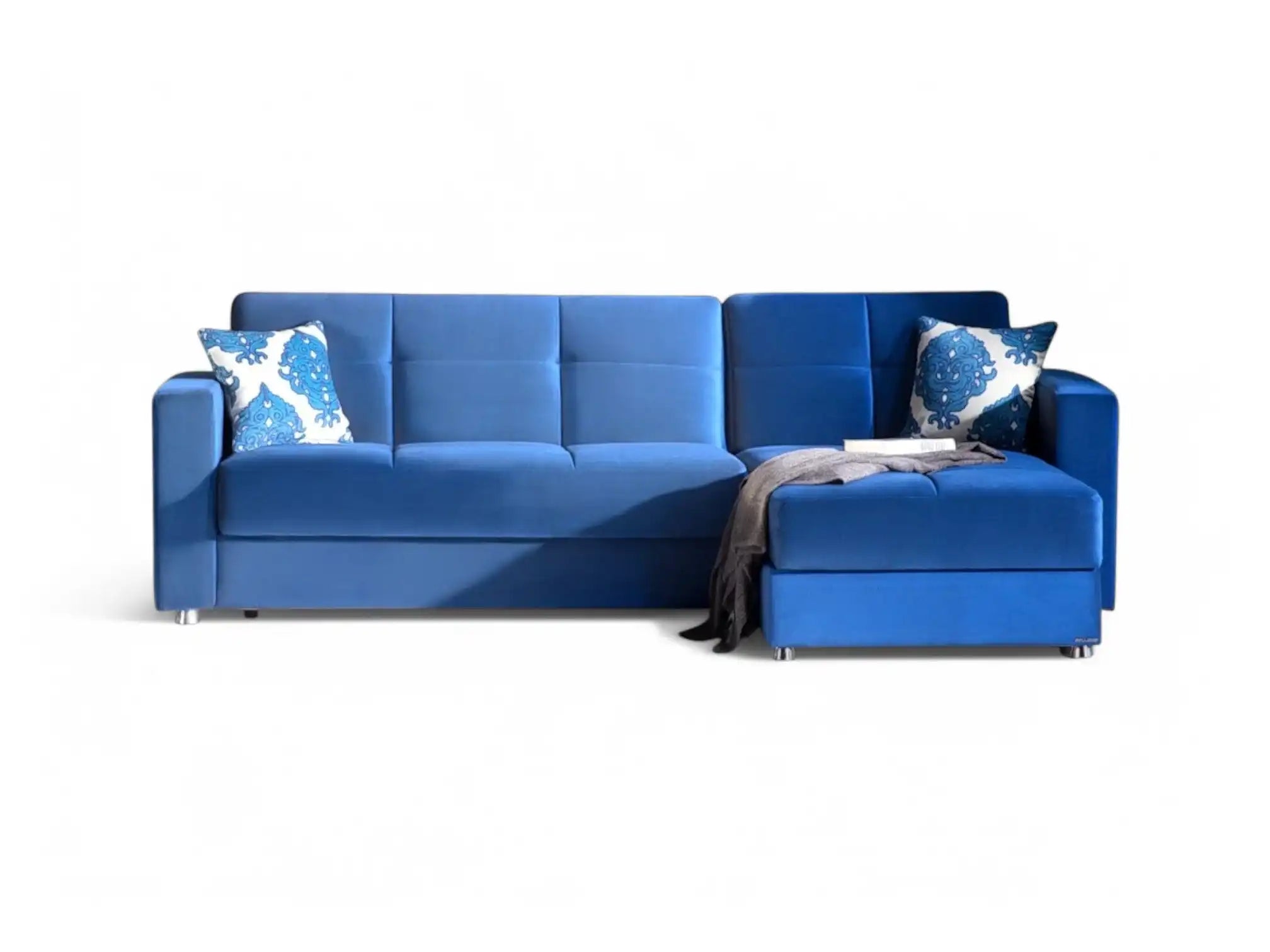 ELEGANT 102" Wide Reversible Sleeper Sectional with Storage – Velvet Fabric - Best Buy Furniture