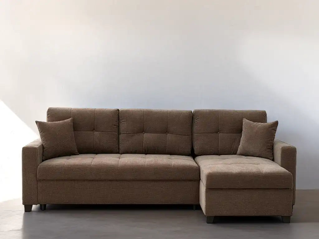 IVY 102" Reversible Chase Queen Sleeper Sectional - Brown - Best Buy Furniture