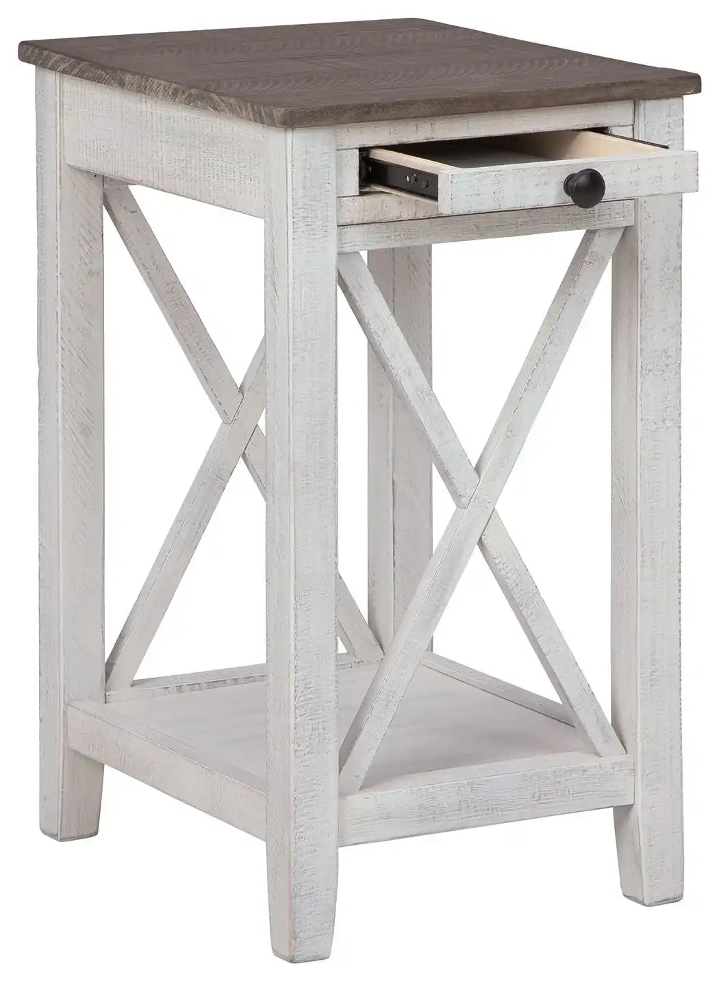 Adalane - Accent Table - White / Gray - Best Buy Furniture
