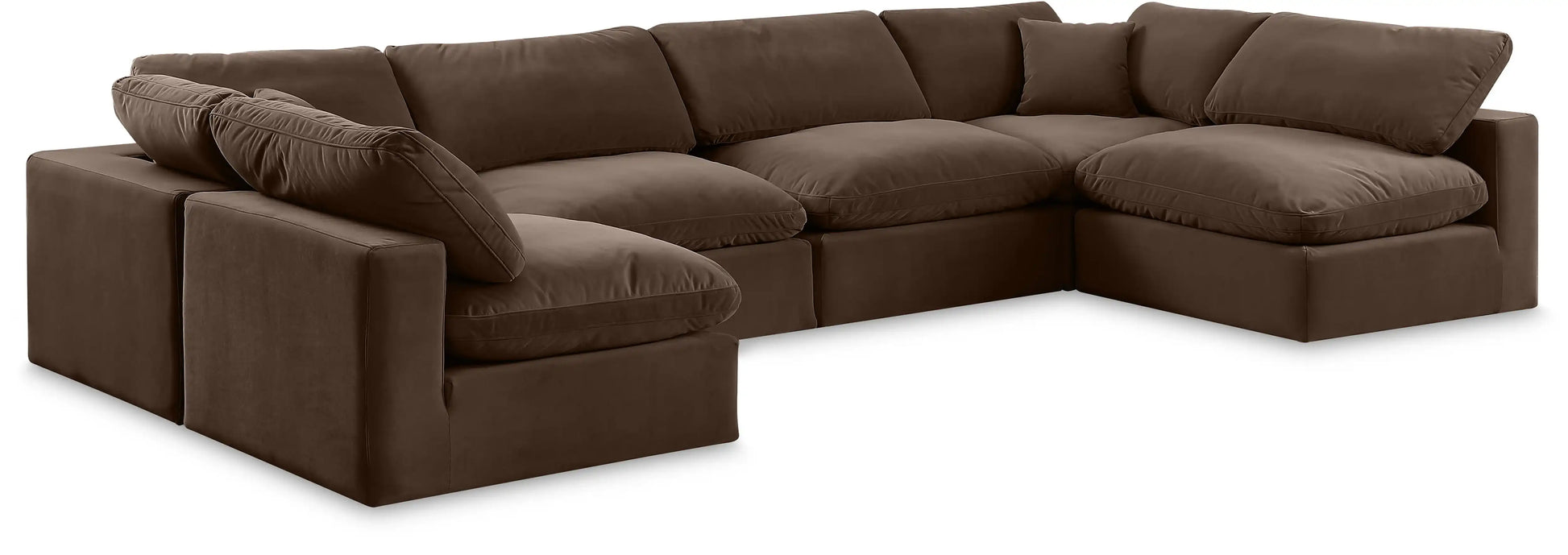 Comfy - 6 Piece Velvet Modular Armless Sectional - Best Buy Furniture