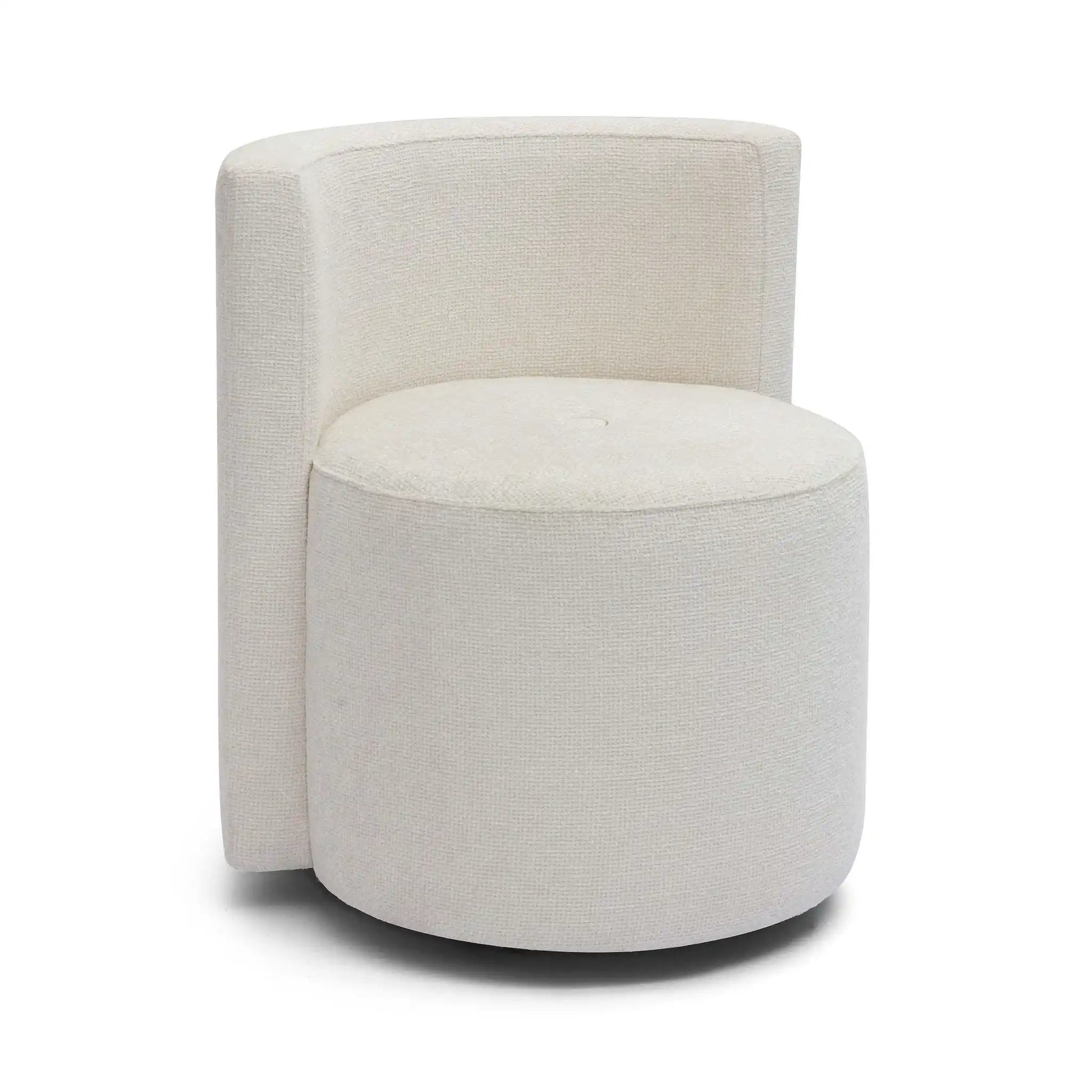Alyssa - Chenille Rolling Desk Chair - Cream - Best Buy Furniture