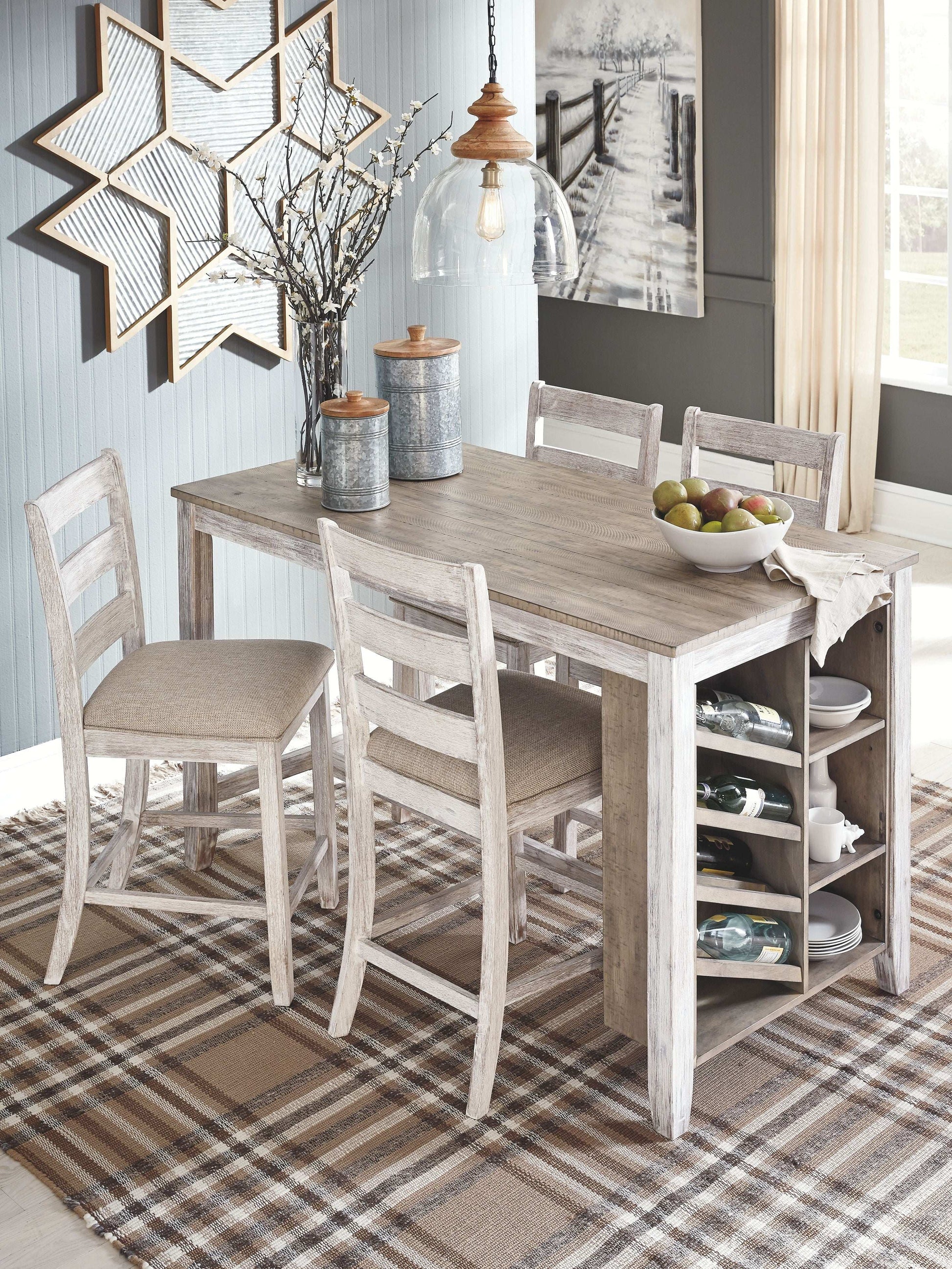 Skempton - Rectangular Counter Table With Storage Set - Best Buy Furniture