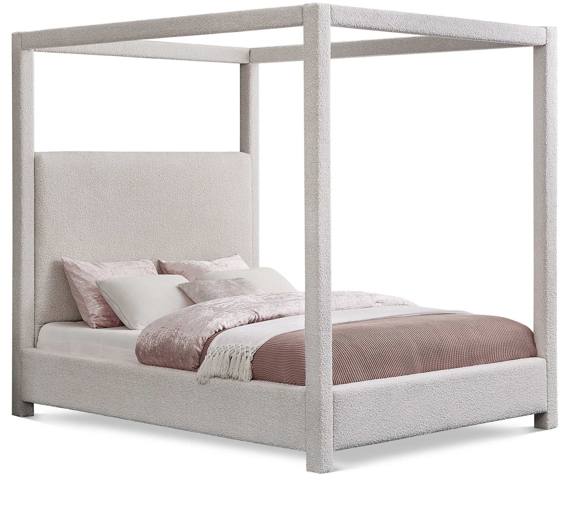 Eden - Boucle Fabric Upholstered Bed - Best Buy Furniture