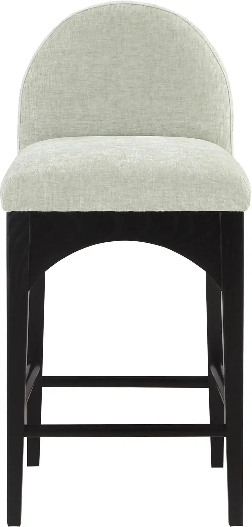 Waldorf - Chenille Stool With Black Legs