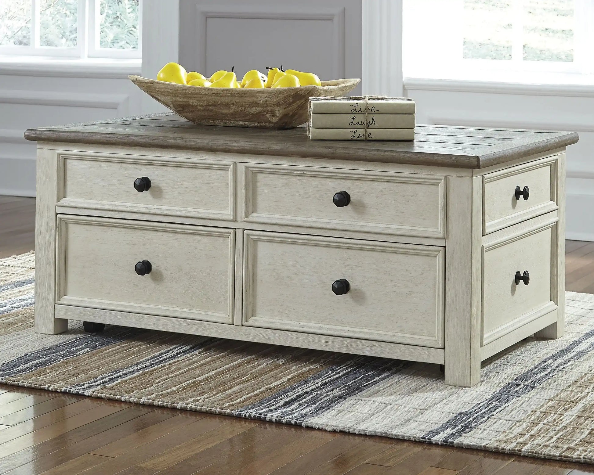 Bolanburg - Lift Top Cocktail Table - White / Brown / Beige - Best Buy Furniture