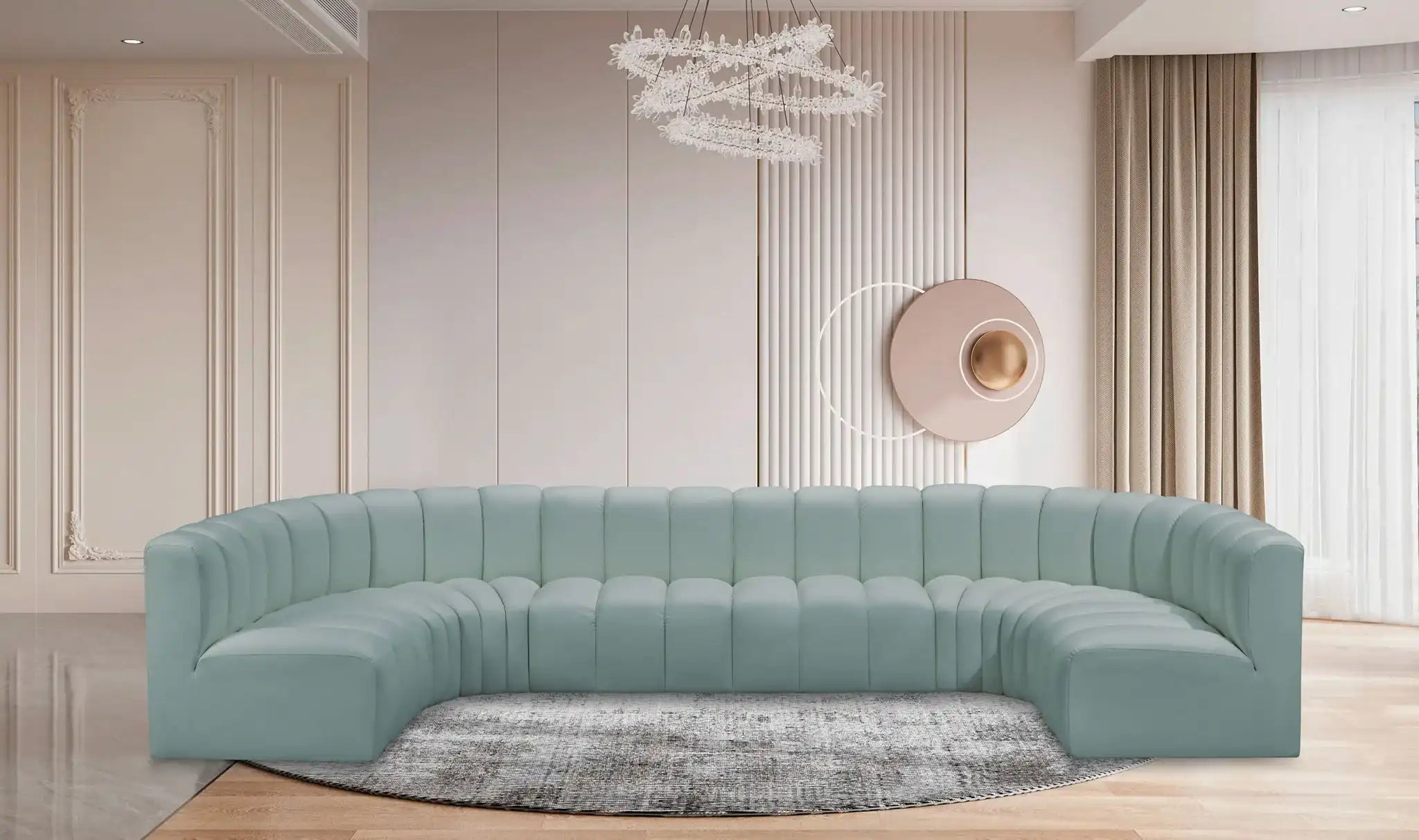 Arc - Faux Leather Modular U-Shaped Sectional