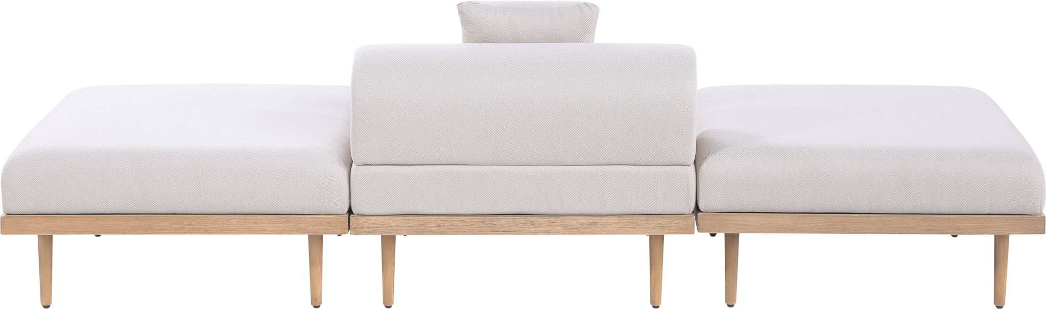 Laguna - 3 Piece Resilient Water Resistant Fabric Outdoor Patio Armless Modular Sofa