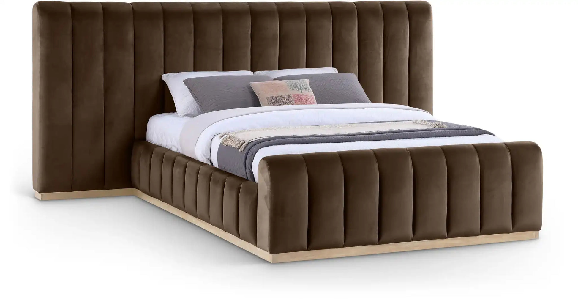 Amara - Velvet Upholstered Bed - Best Buy Furniture