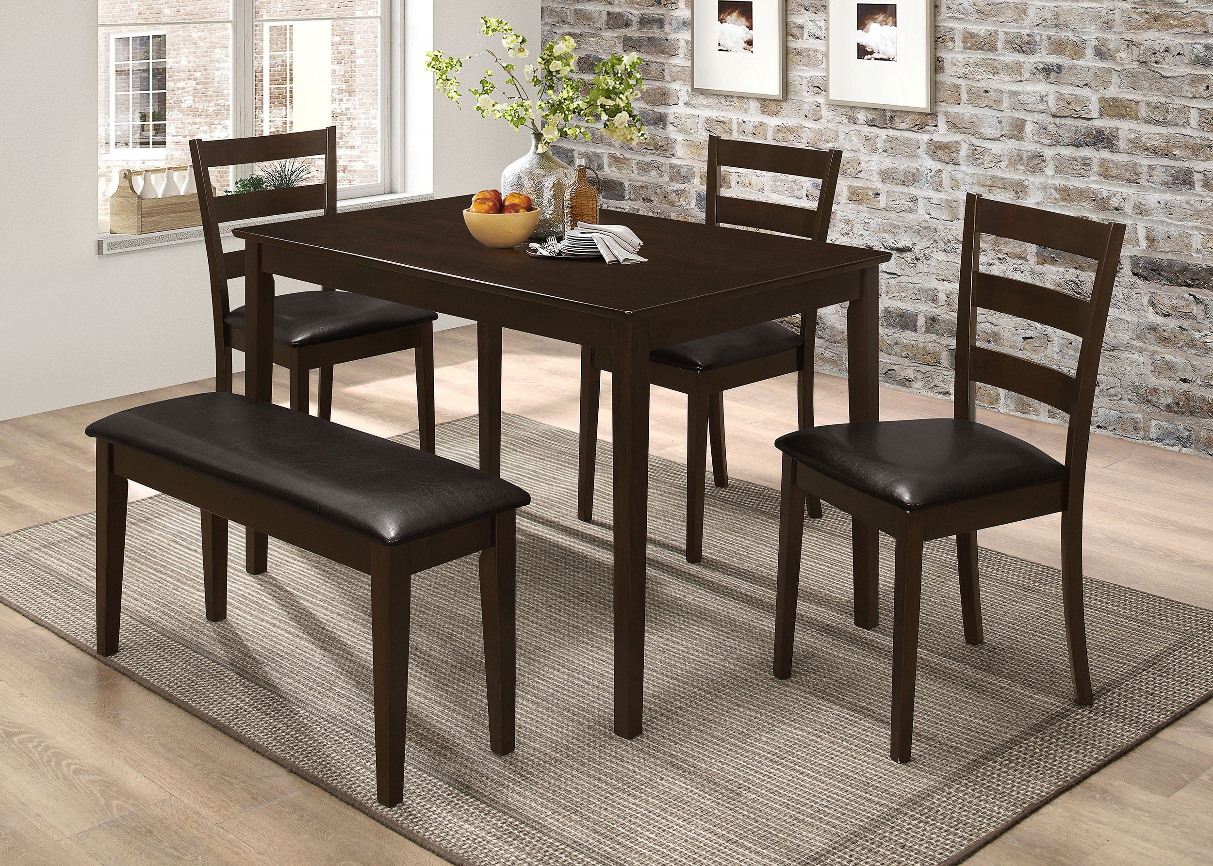 Guillen 5-piece Rectangular Dining Table Set Cappuccino-CoasterEveryday